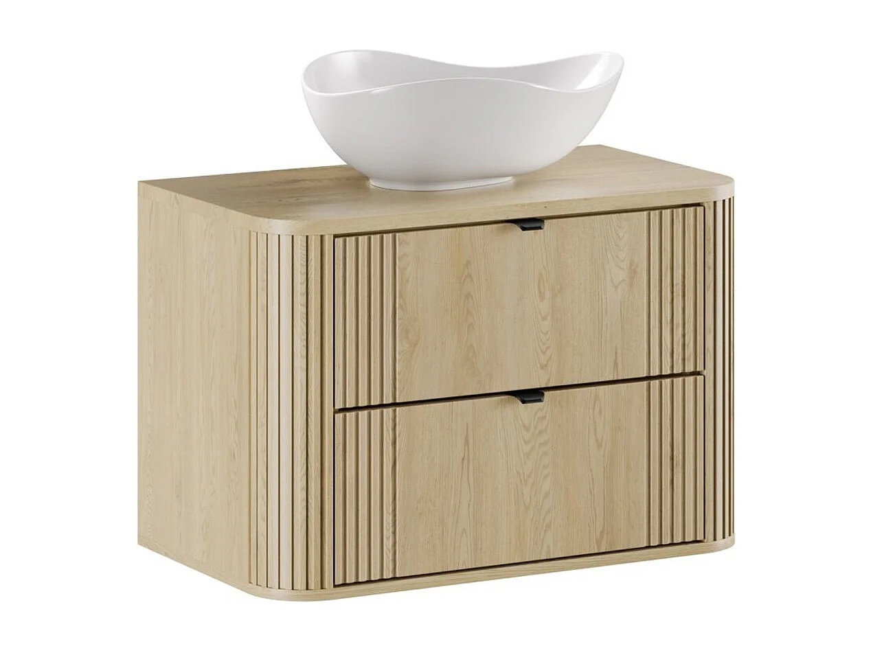 Ensemble de salle de bain KORI : meuble sous vasque 80cm + plan pour vasque + vasque à poser