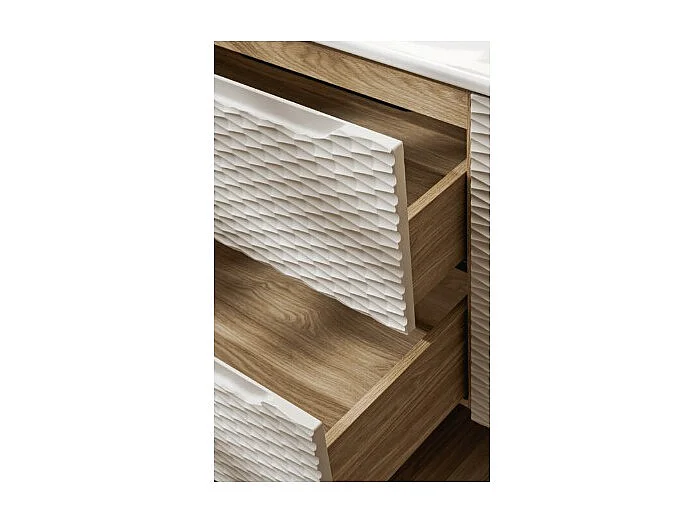 Ensemble de salle de bain YOKA beige : meuble sous vasque 60 cm + vasque encastrée