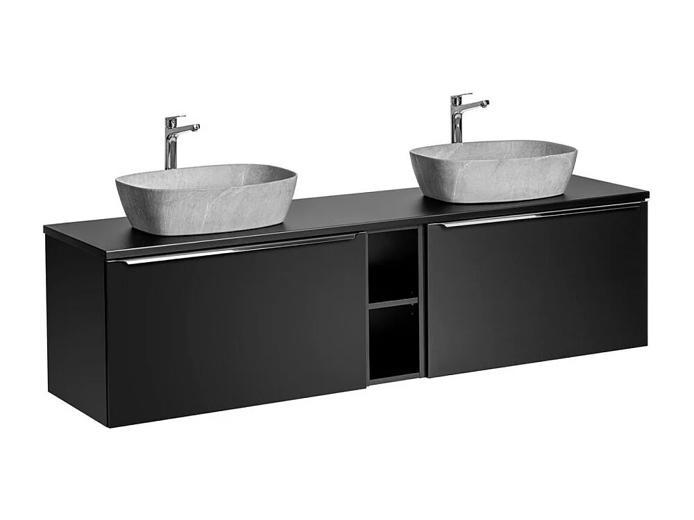 Ensemble de salle de bain VANTA : meubles sous vasque 180cm + plan pour vasque + 2 vasques à poser