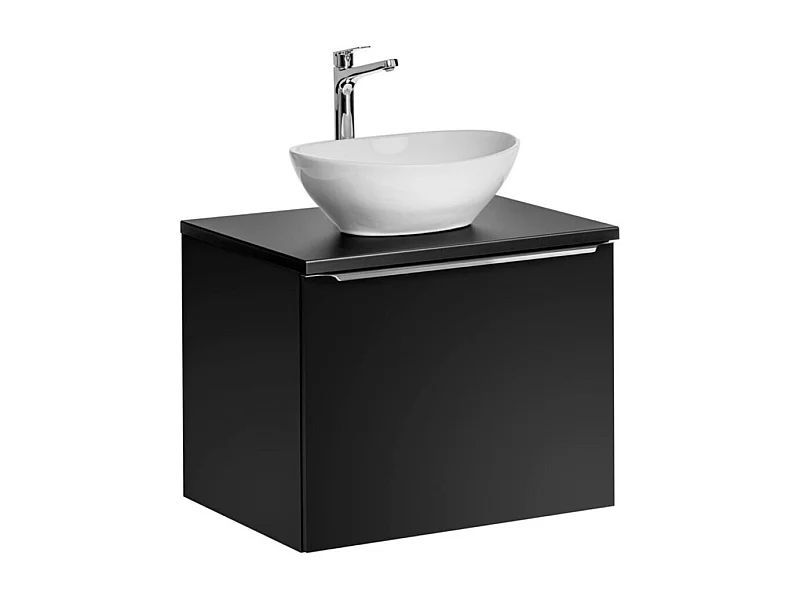 Set bagno VANTA: mobiletto sottolavabo 60cm + piano per lavabo + 1 lavabo bianco da appoggio
