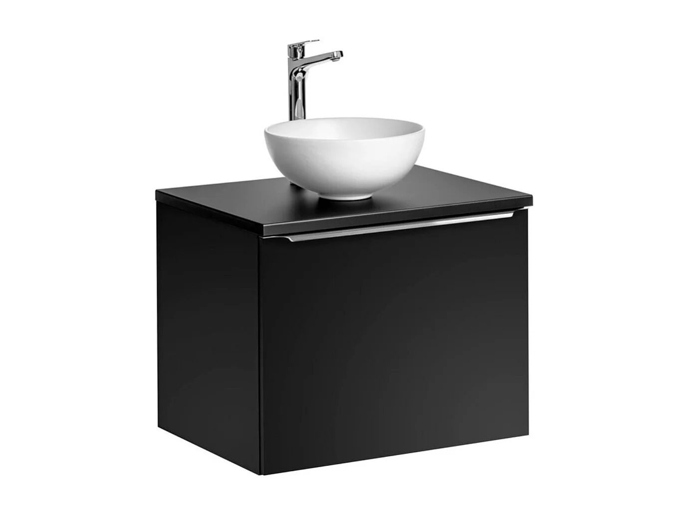 Ensemble de salle de bain VANTA : meuble sous vasque 60cm + plan pour vasque + 1 vasque blanche à poser