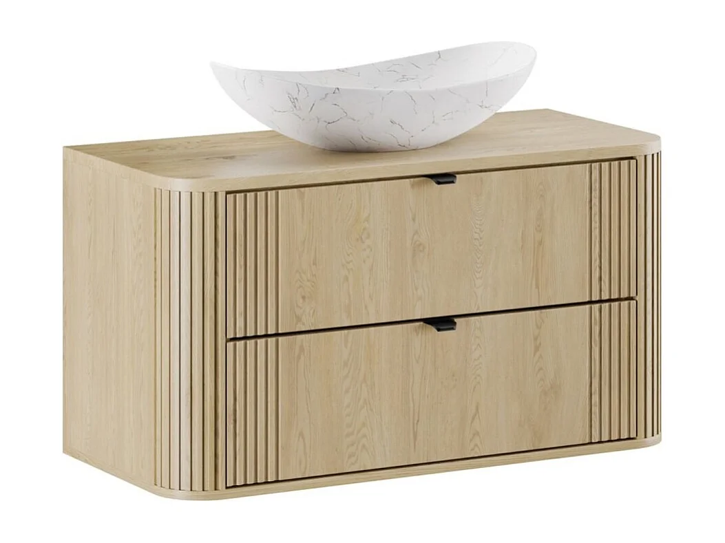 Ensemble de salle de bain KORI : meuble sous vasque 100cm + plan vasque + vasque à poser