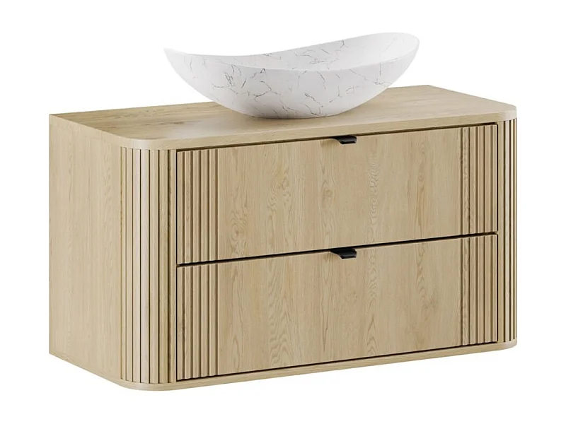 Ensemble de salle de bain KORI : meuble sous vasque 100cm + plan vasque + vasque à poser