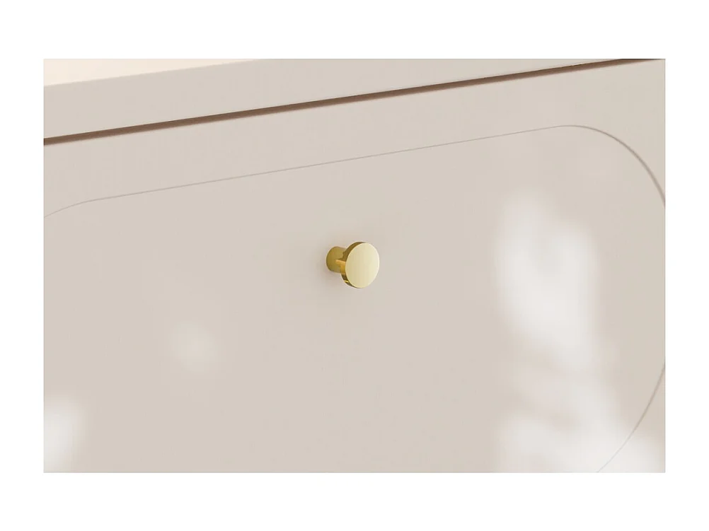 Ensemble de salle de bain TORNADO : meubles sous vasque 120cm beige + double vasque encastrée blanche