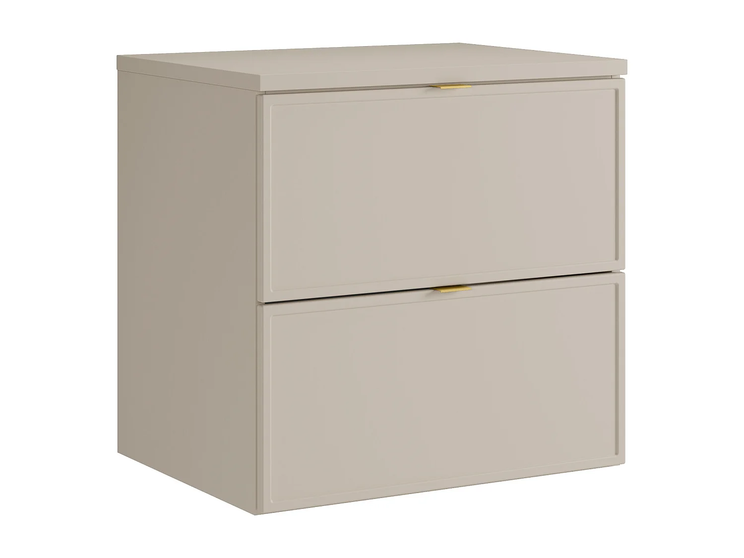 Meuble sous vasque suspendu avec planche - Beige - 60 cm - ONDIL