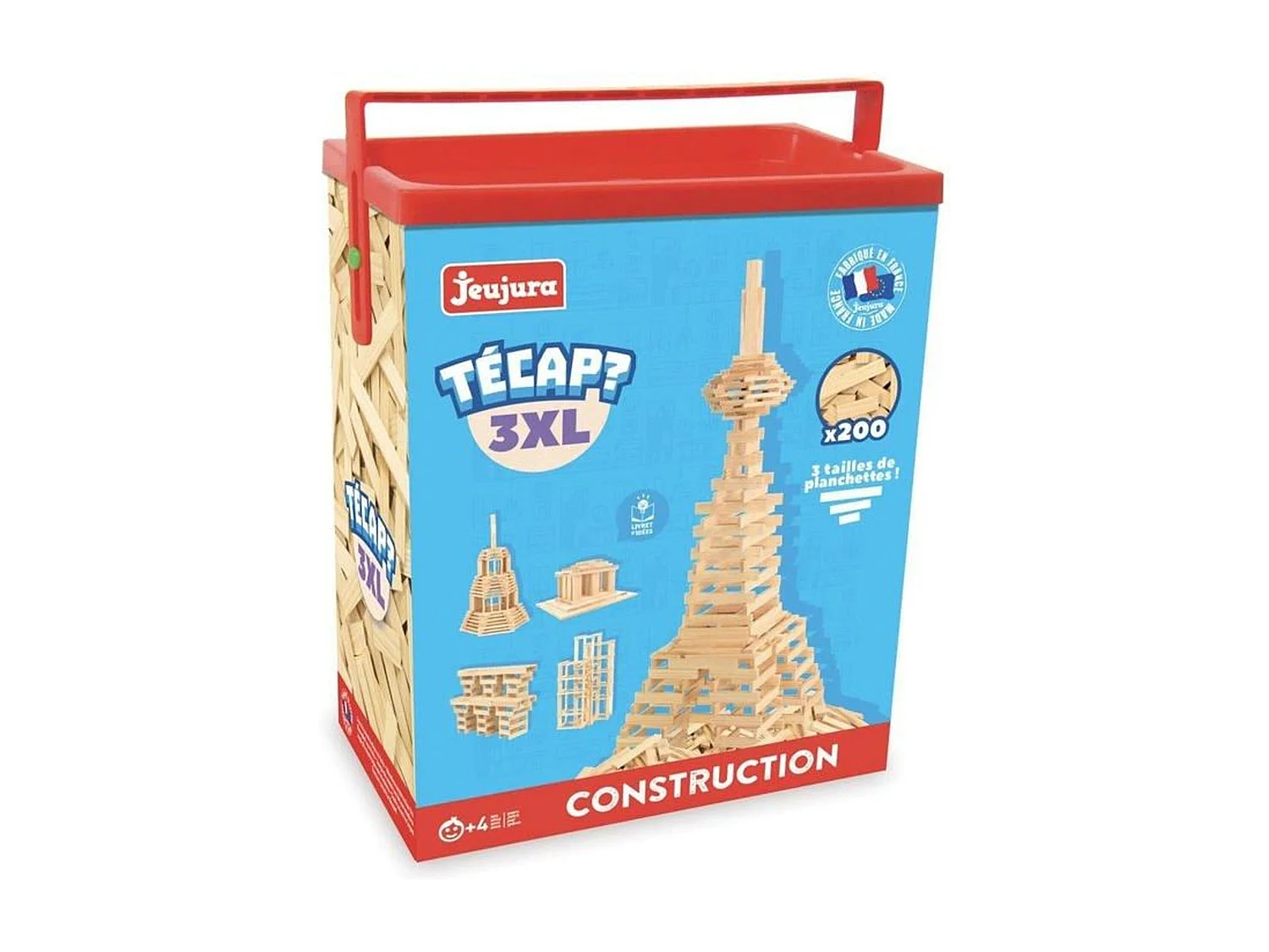Jeu de construction en bois TECAP 3XL 200 planchettes