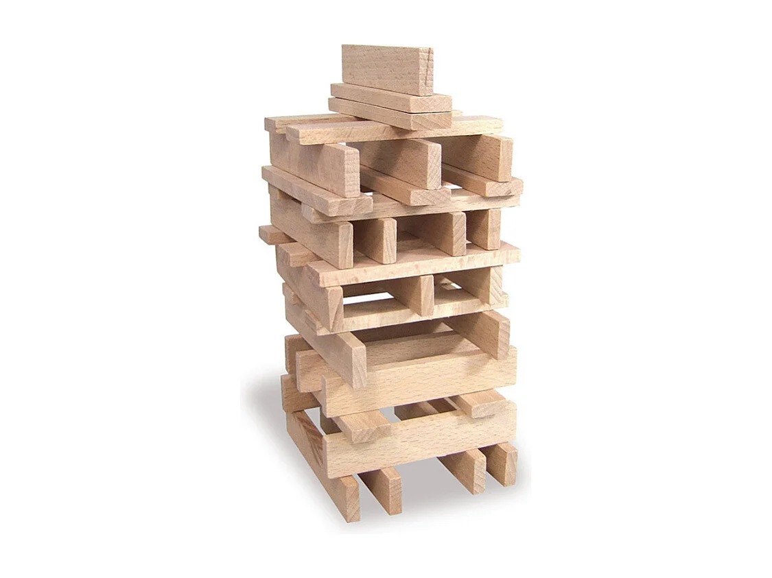 Zestaw konstrukcyjny Batibloc Classic 200 elementów z litego, ekologicznego drewna – Produkcja francuska, modele w zestawie