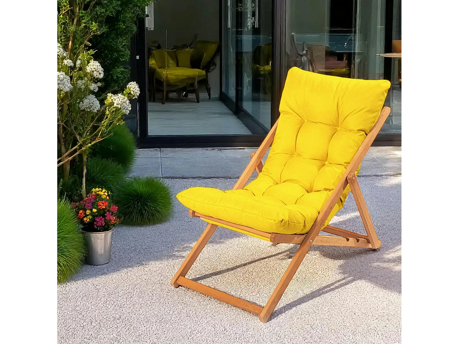 Chilienne jaune confort - pliante, inclinable SORA