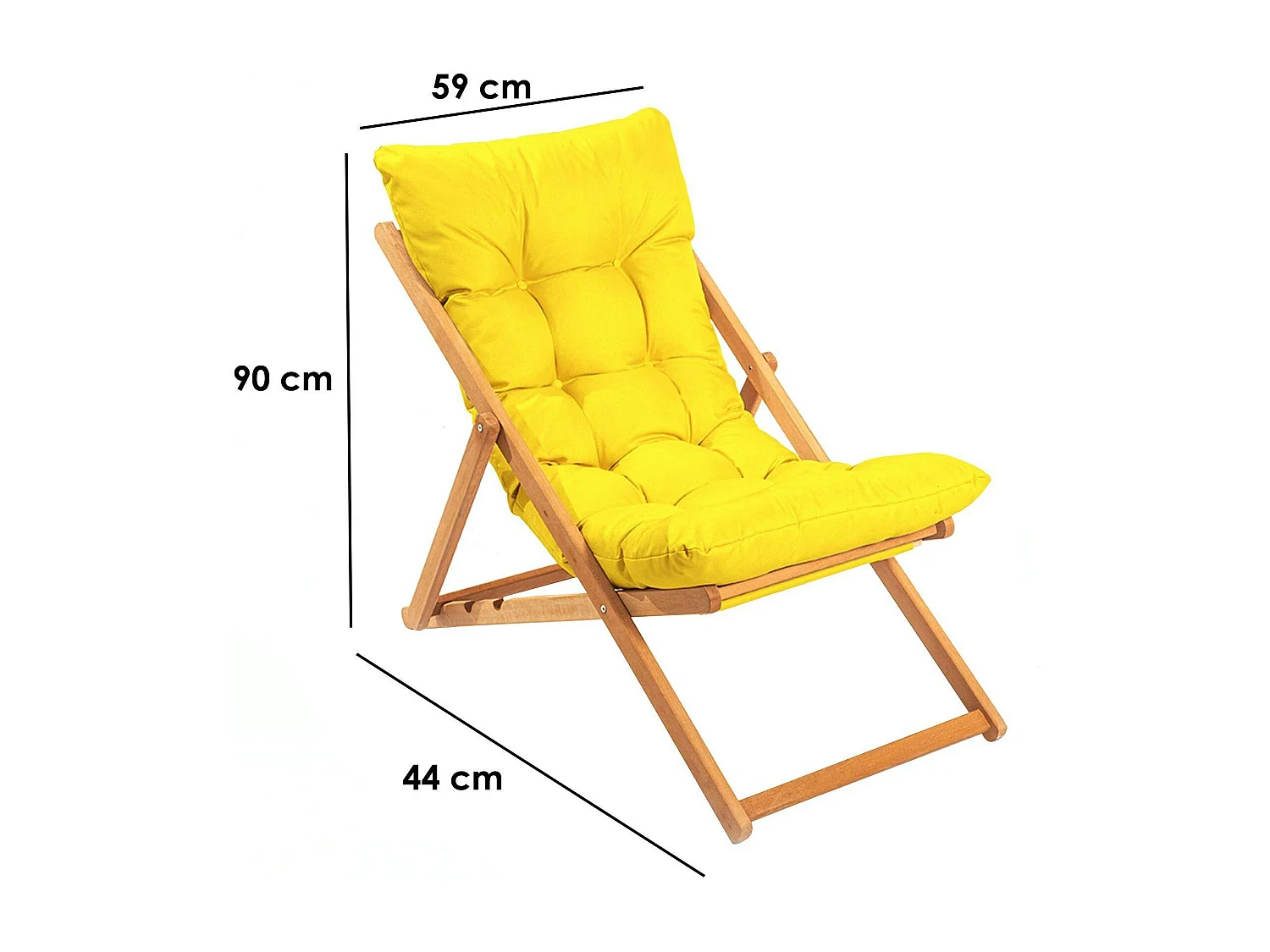 Chilienne jaune confort - pliante, inclinable SORA