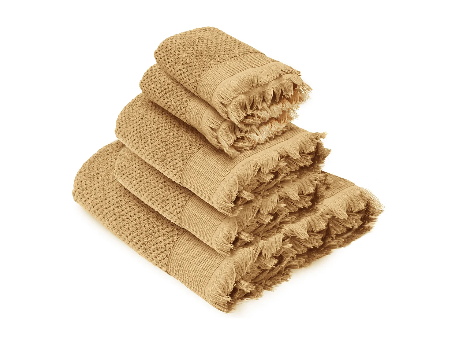 Parure de bain micro-coton TETHYS jaune avoine 5 pièces