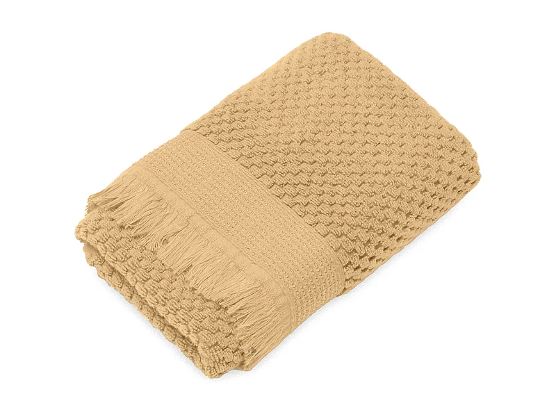 Serviette de toilette micro-coton 50x90 cm TETHYS jaune avoine