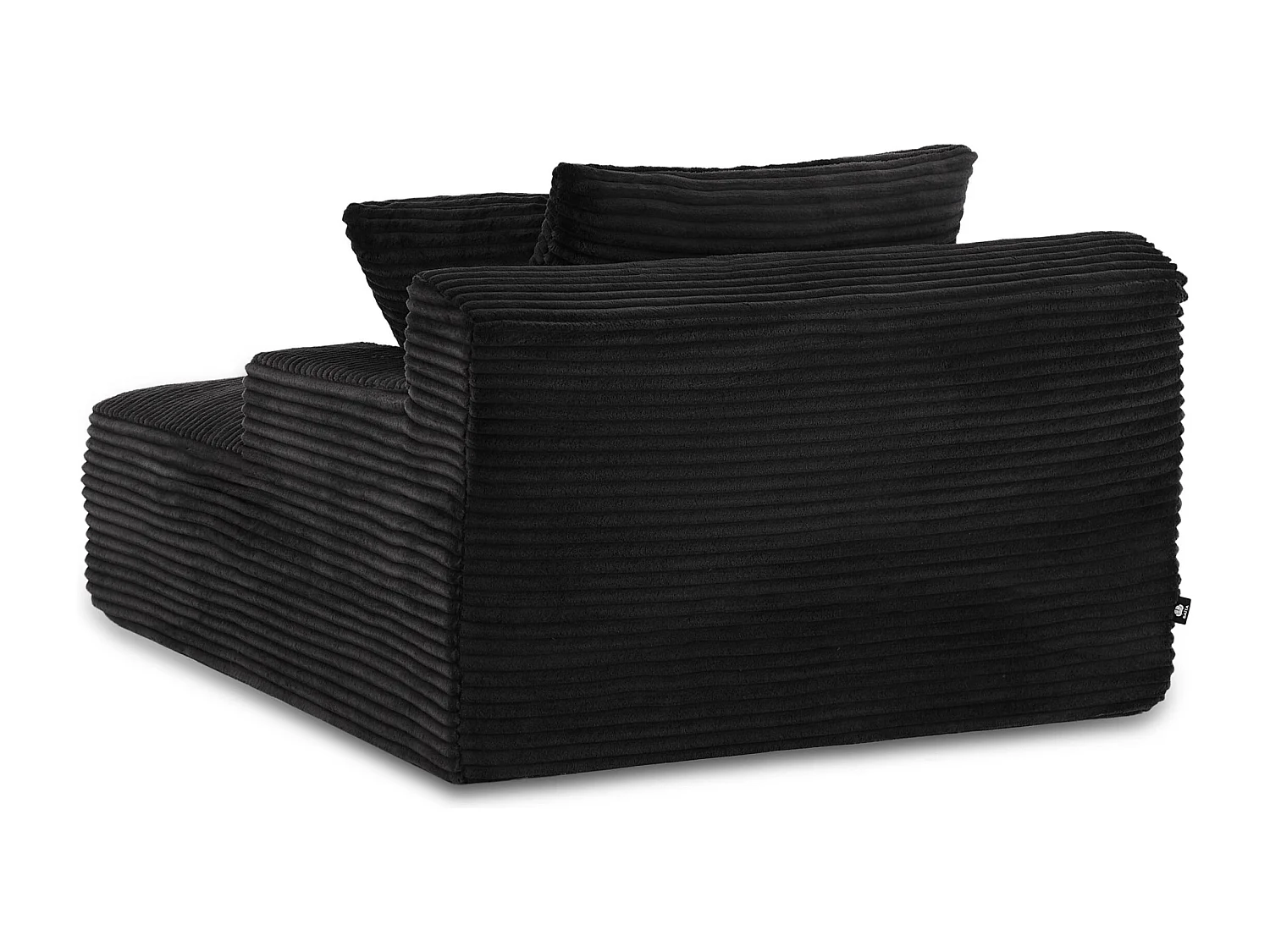 Canapé profond droit et compressé velours côtelé 1 place noir TALEN