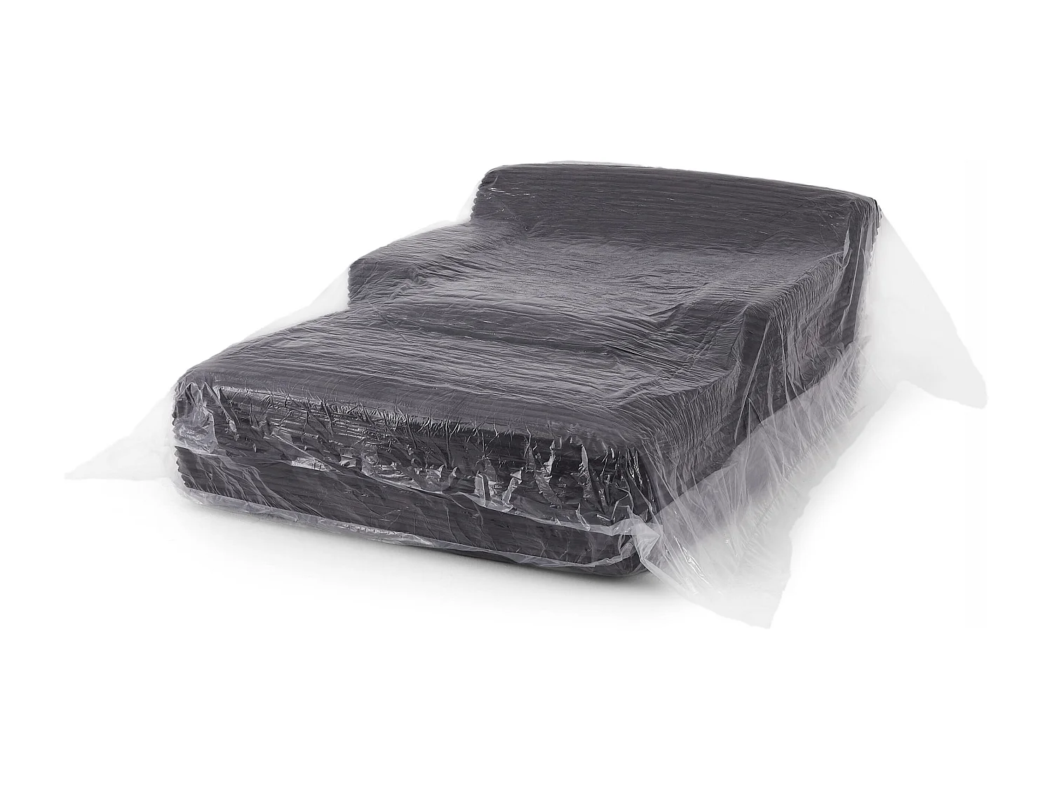 Canapé profond droit et compressé velours côtelé 1 place noir TALEN