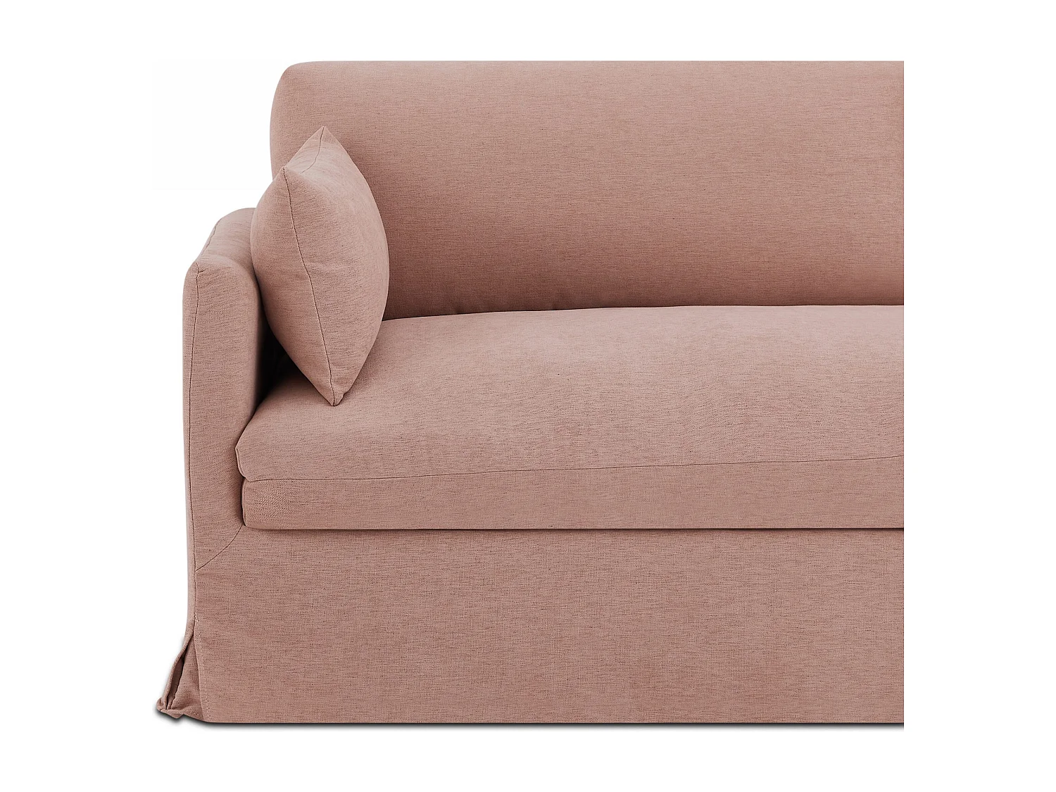 Canapé droit déhoussable tissu 3 places rose NERIS