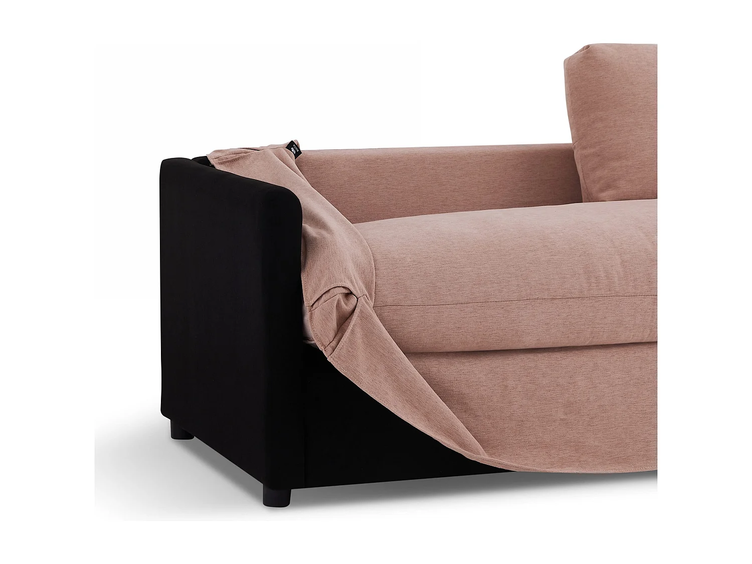 Canapé droit déhoussable tissu 3 places rose NERIS