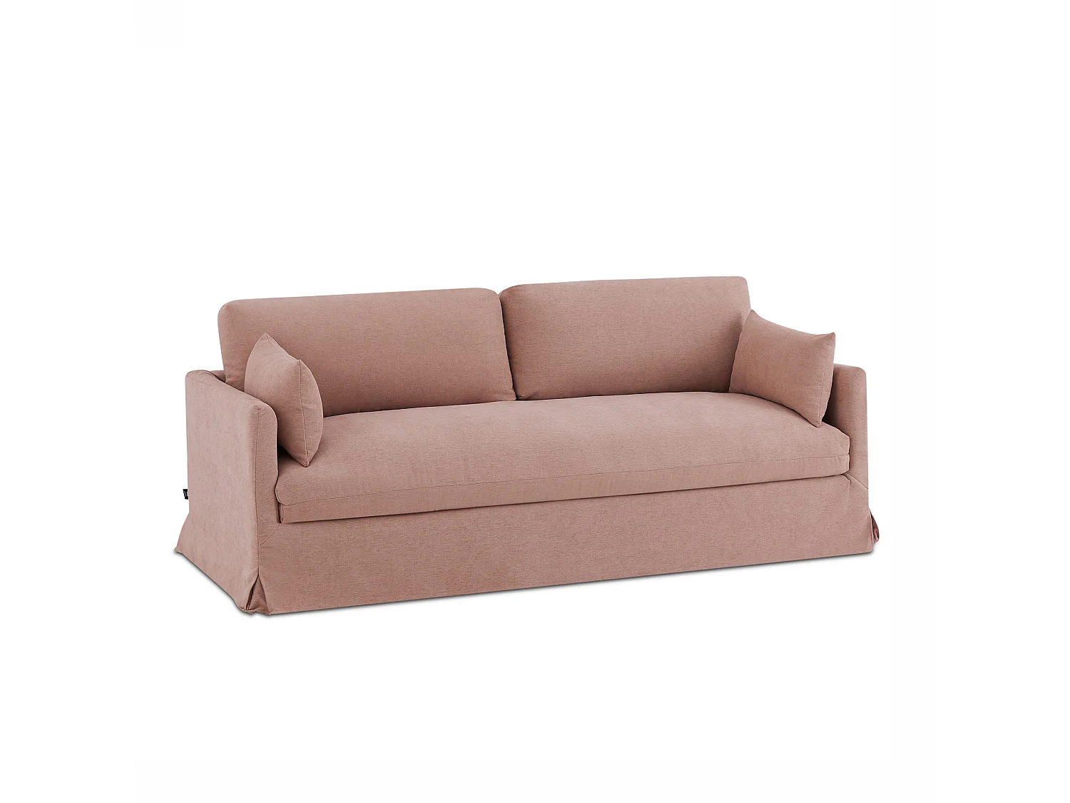 Canapé 3 places déhoussable en tissu rose NERIS