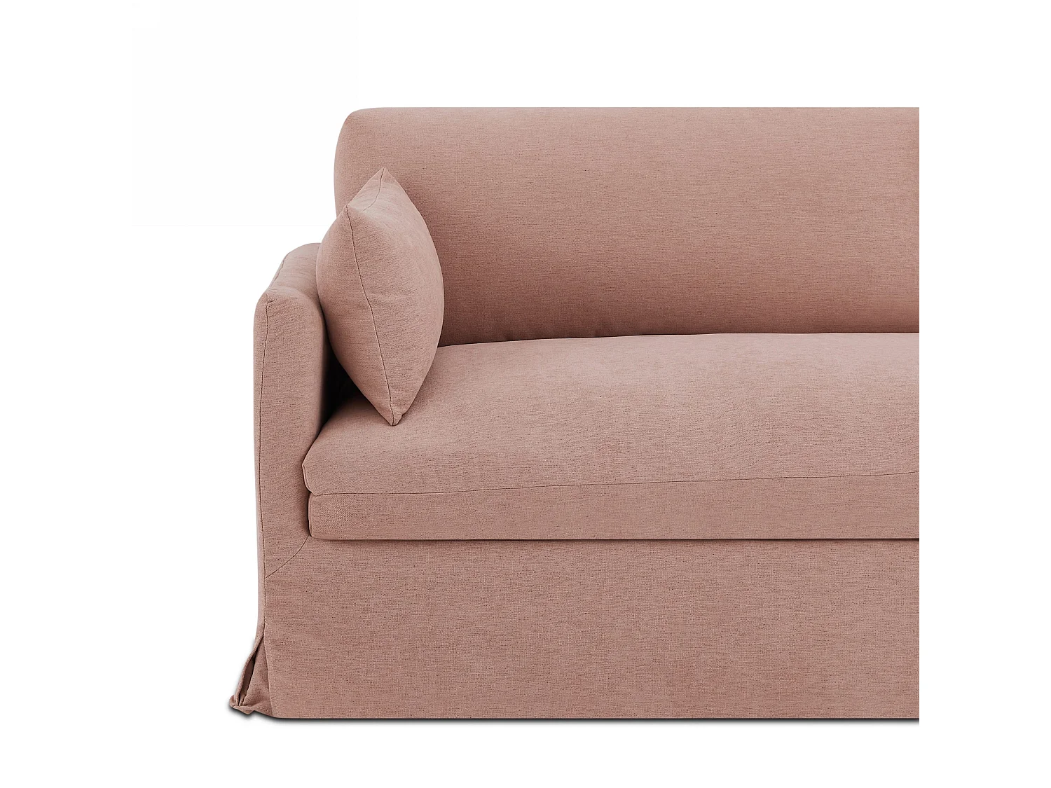 Canapé 3 places déhoussable en tissu rose NERIS