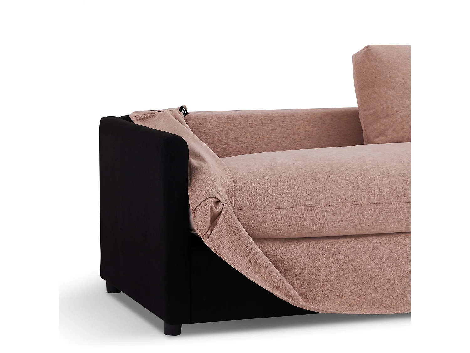 Canapé 3 places déhoussable en tissu rose NERIS