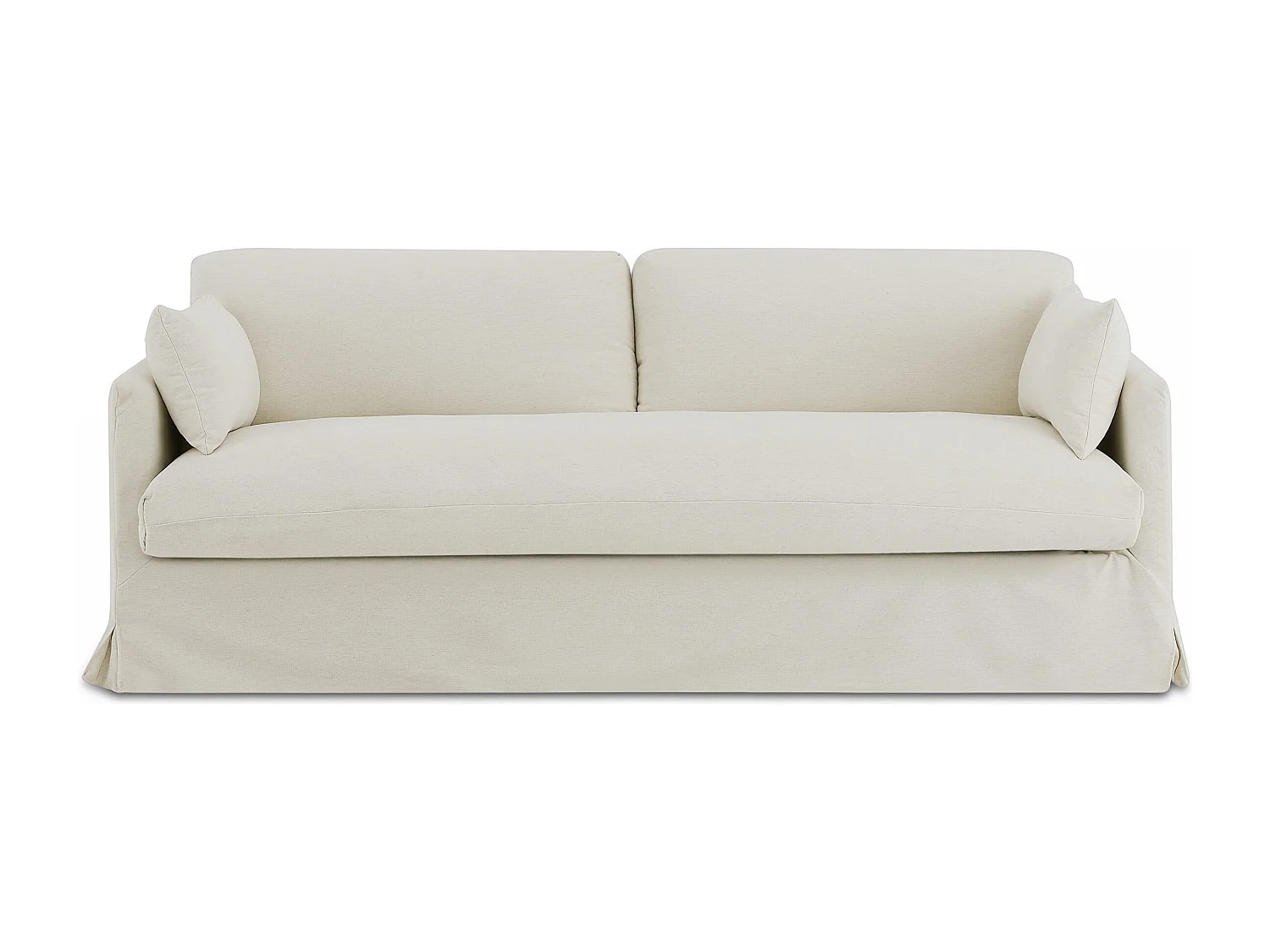 Canapé droit déhoussable tissu 3 places beige NERIS