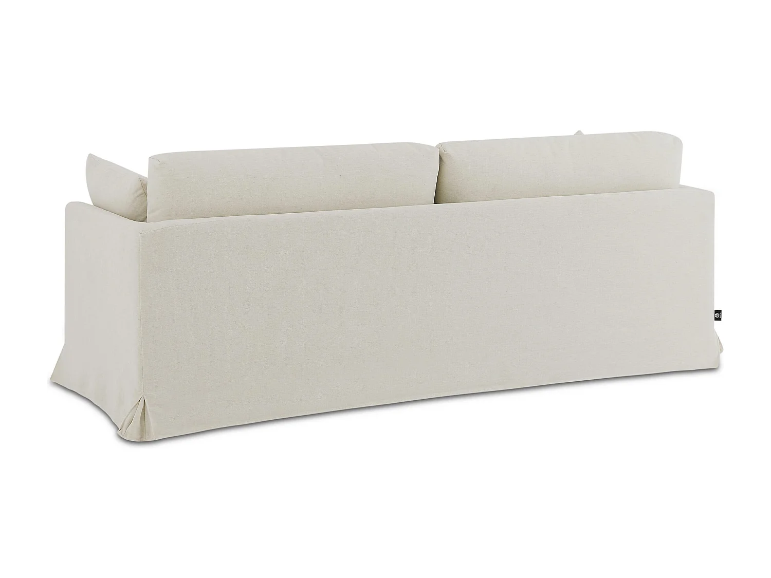 Canapé droit déhoussable tissu 3 places beige NERIS