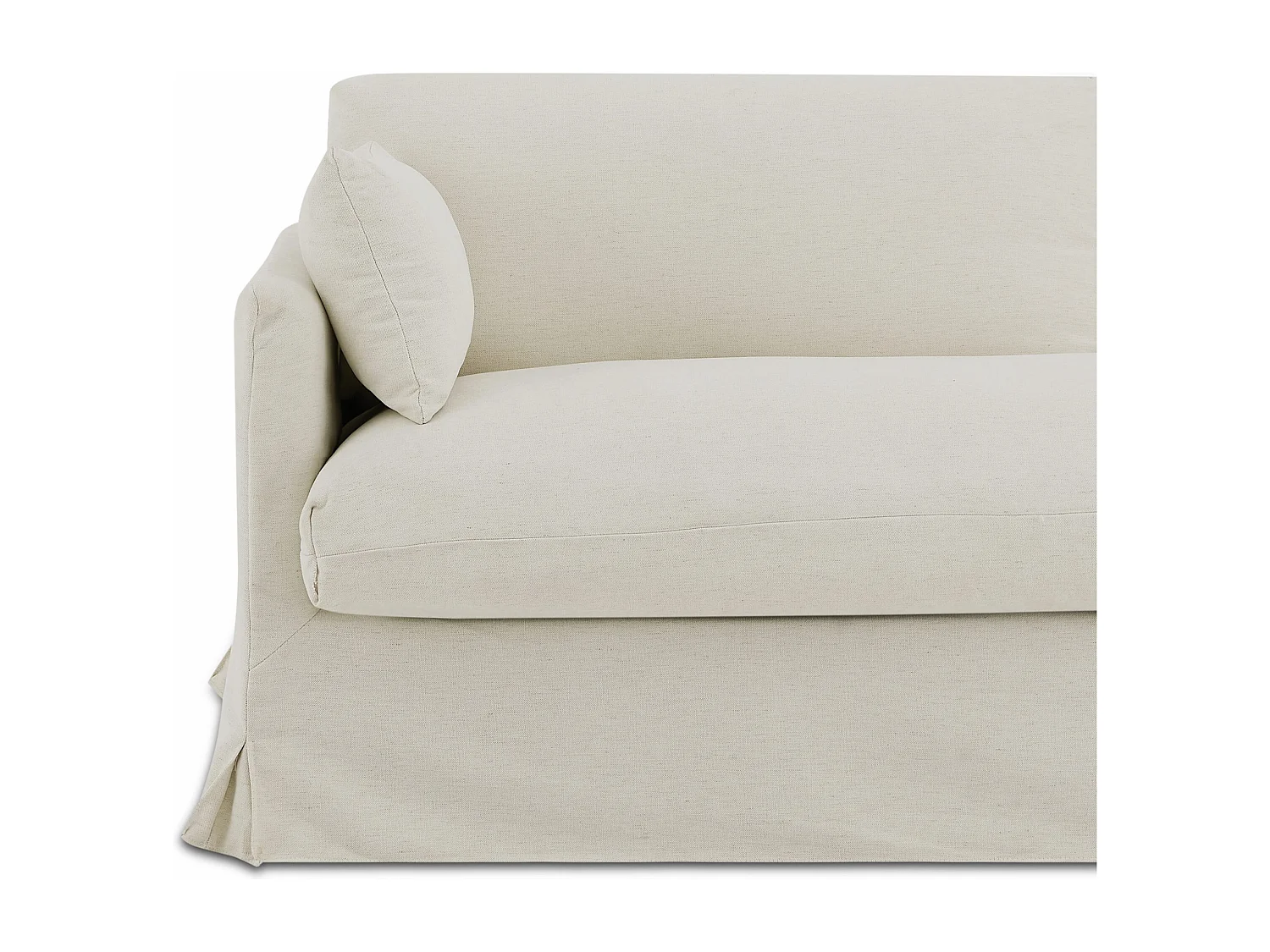 Canapé droit déhoussable tissu 3 places beige NERIS