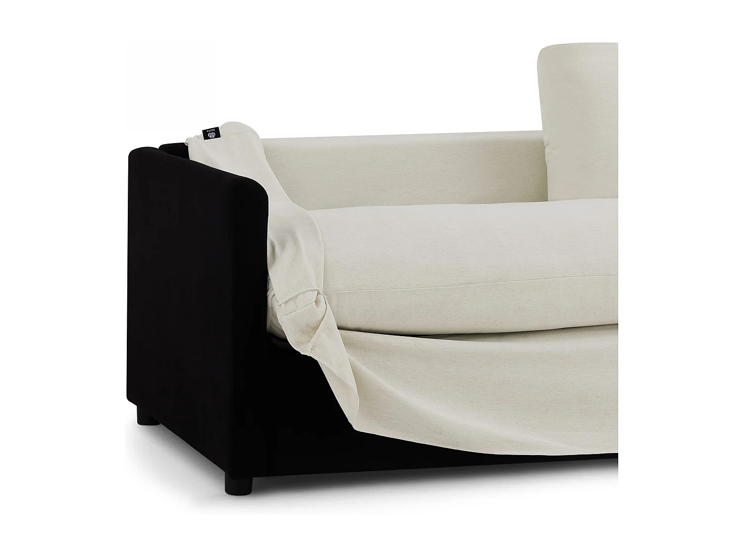 Canapé droit déhoussable tissu 3 places beige NERIS