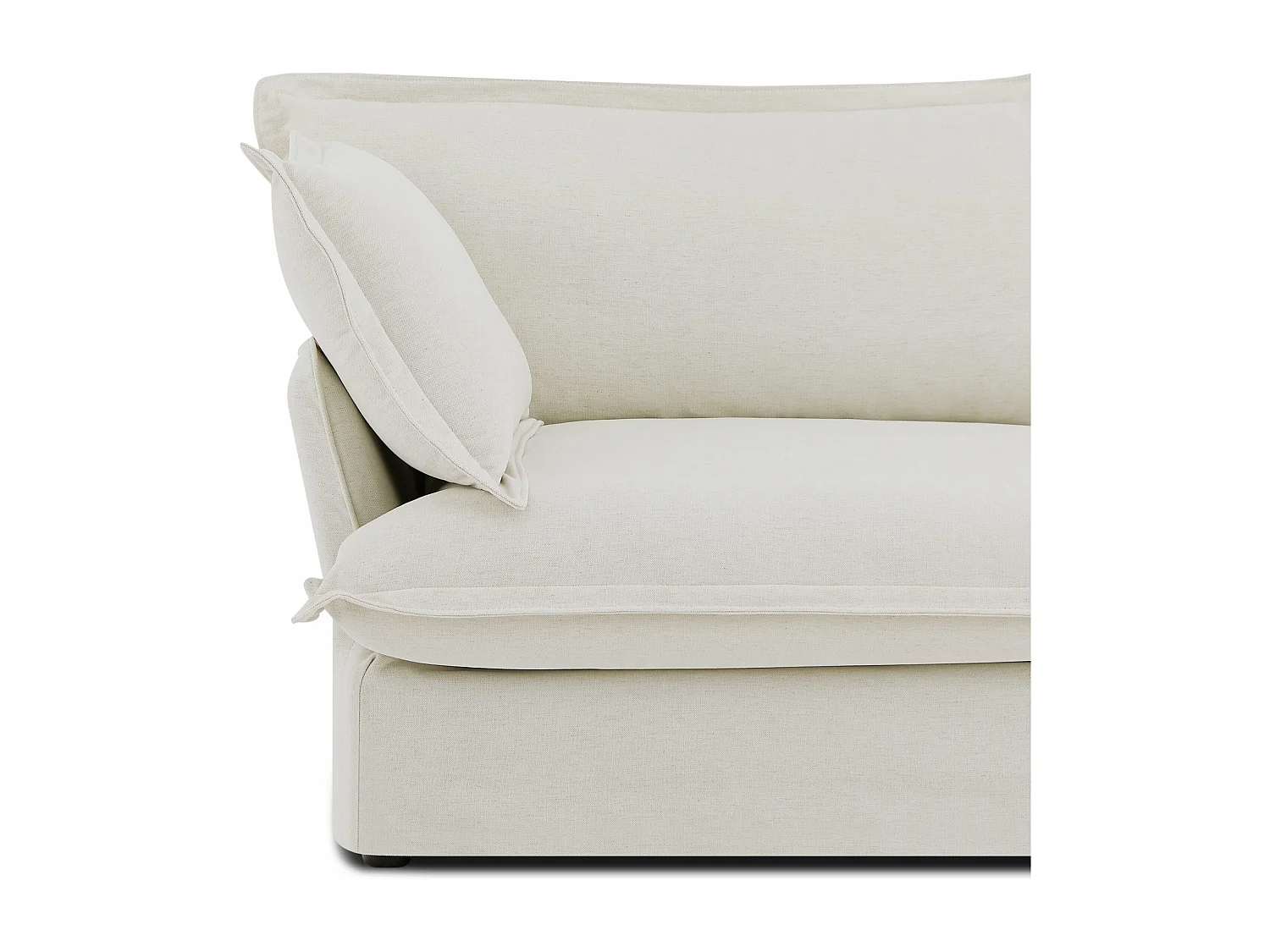 Canapé droit tissu déhoussable 3 places beige VELORA