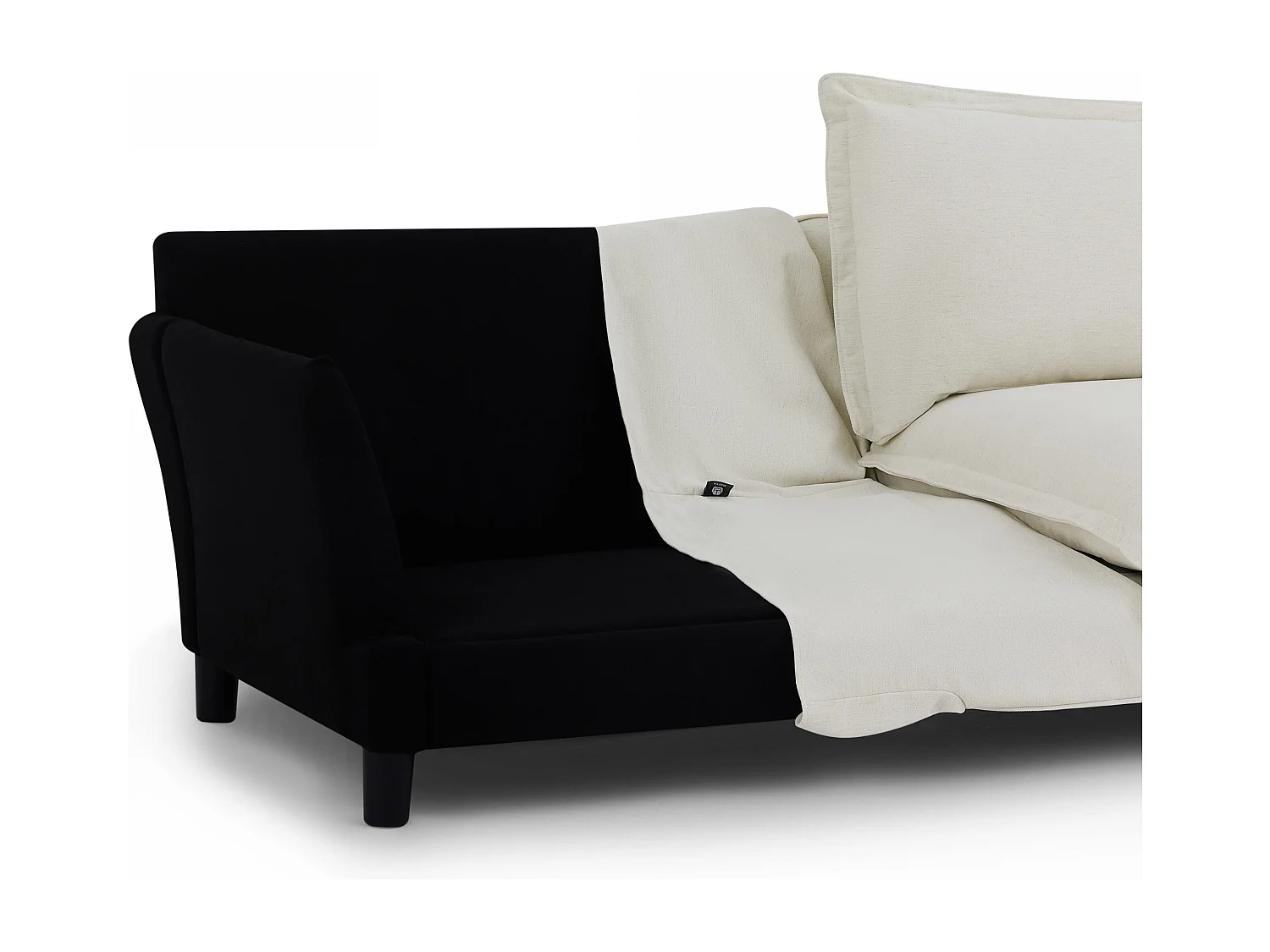 Canapé droit tissu déhoussable 3 places beige VELORA