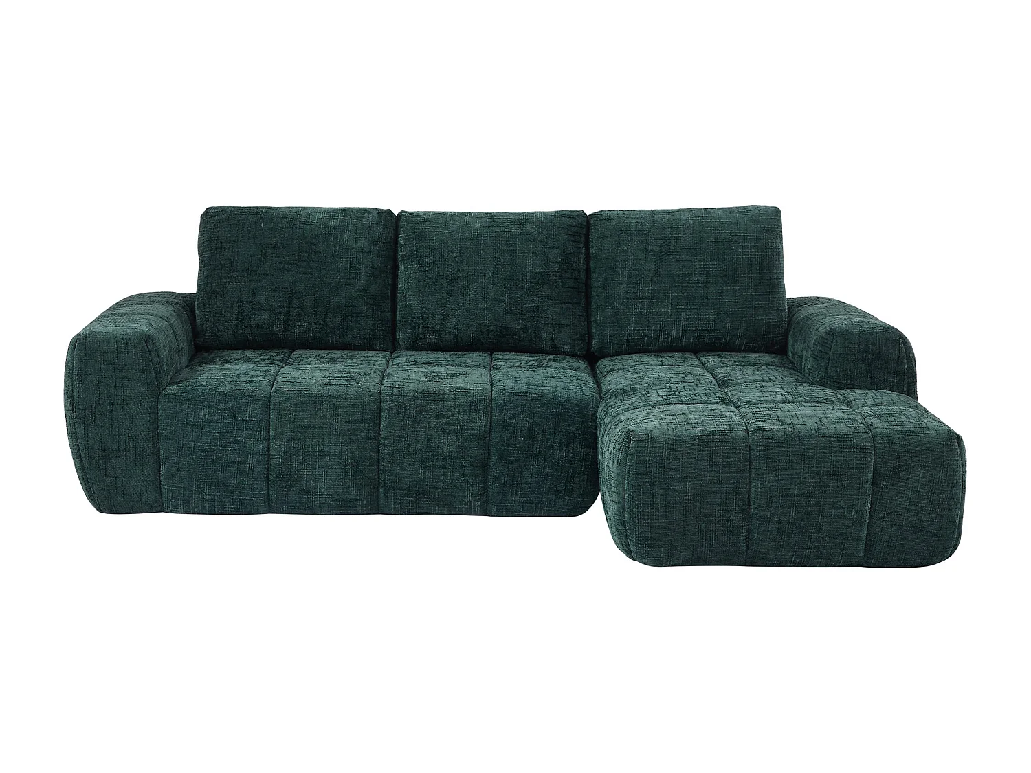 Canapé d'angle droit tissu 4 places vert ZELYS