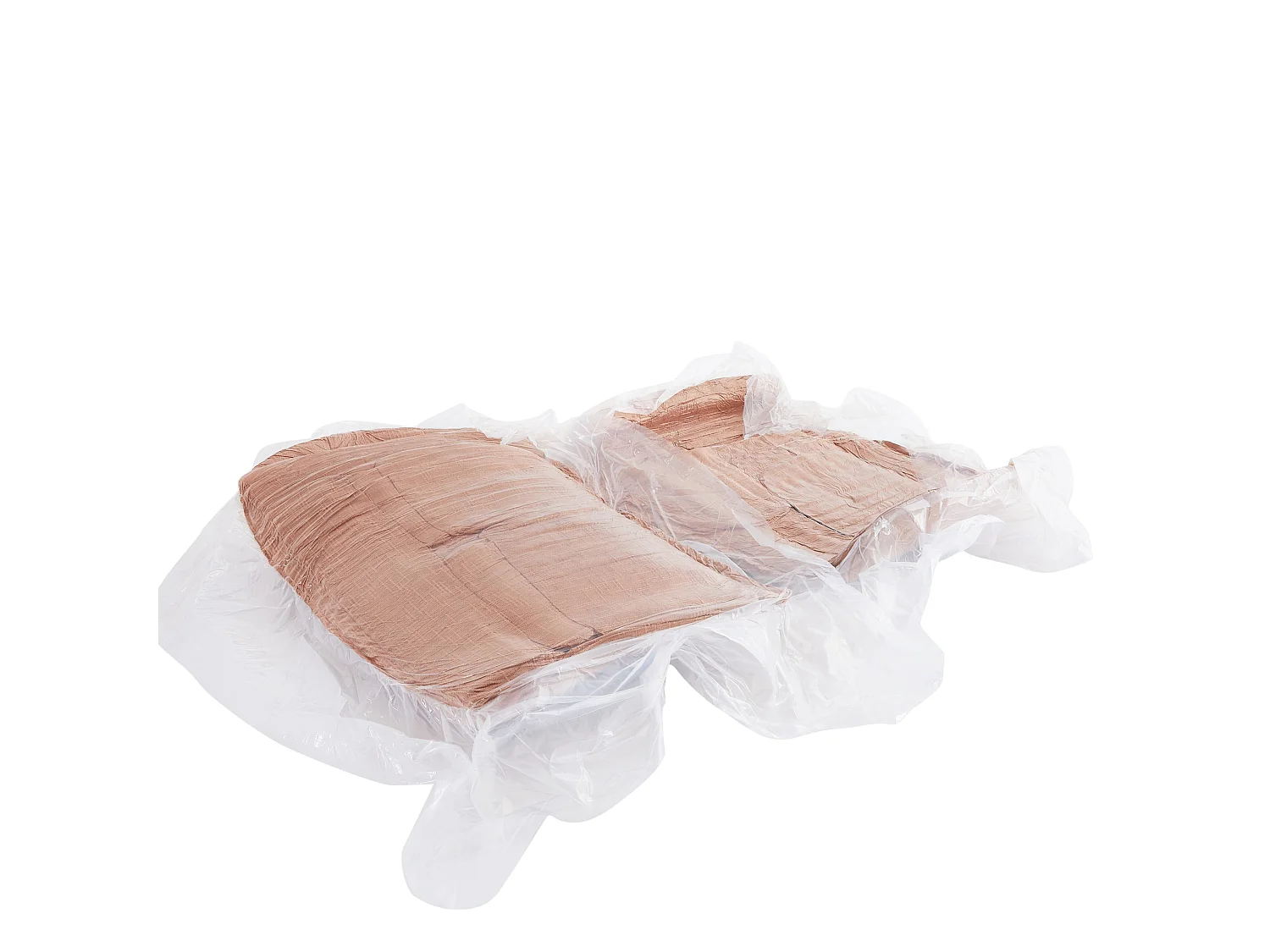 Canapé d'angle 4 places en tissu terracotta ZELYS