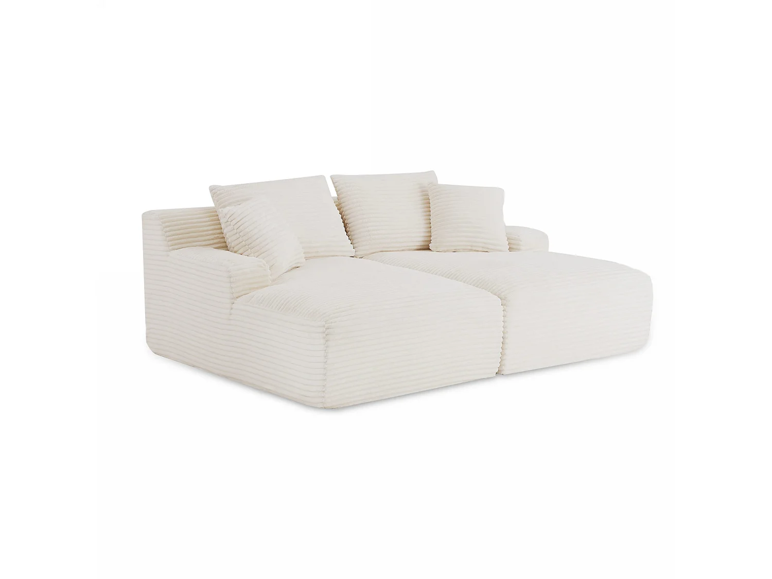 Canapé compressé 3 places en velours cotele beige TALEN
