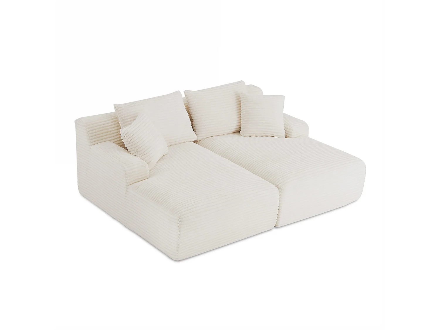 Canapé compressé 3 places en velours cotele beige TALEN