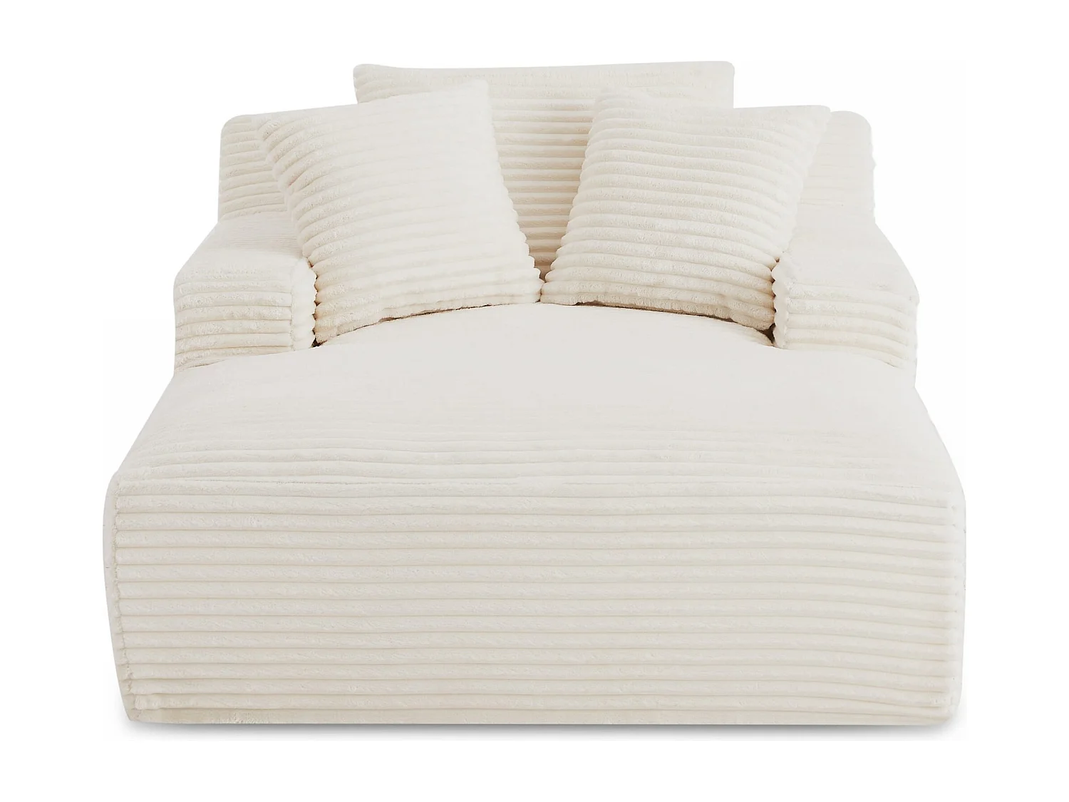 Canapé profond droit et compressé velours côtelé 1 place beige TALEN