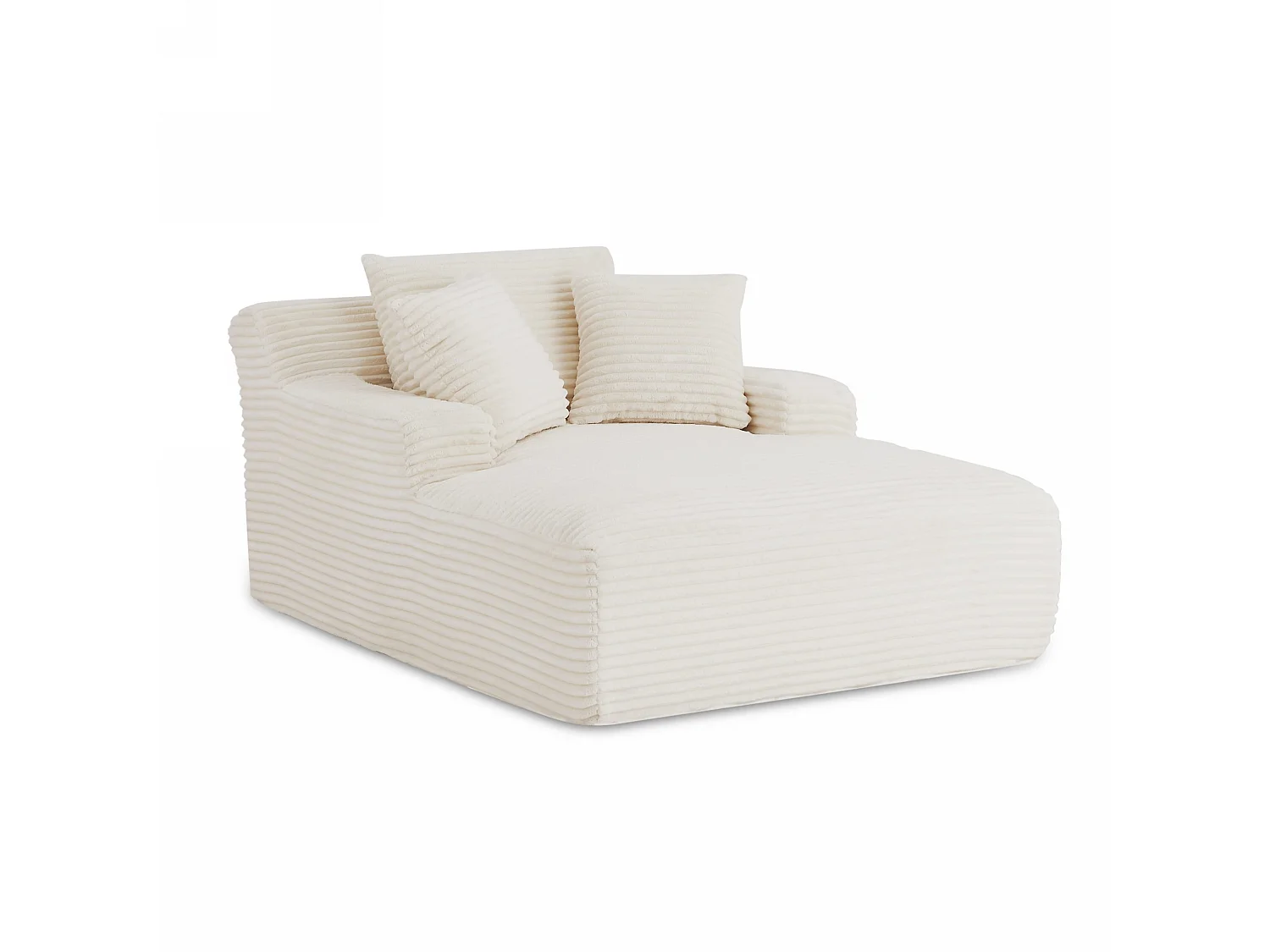Canapé profond droit et compressé velours côtelé 1 place beige TALEN