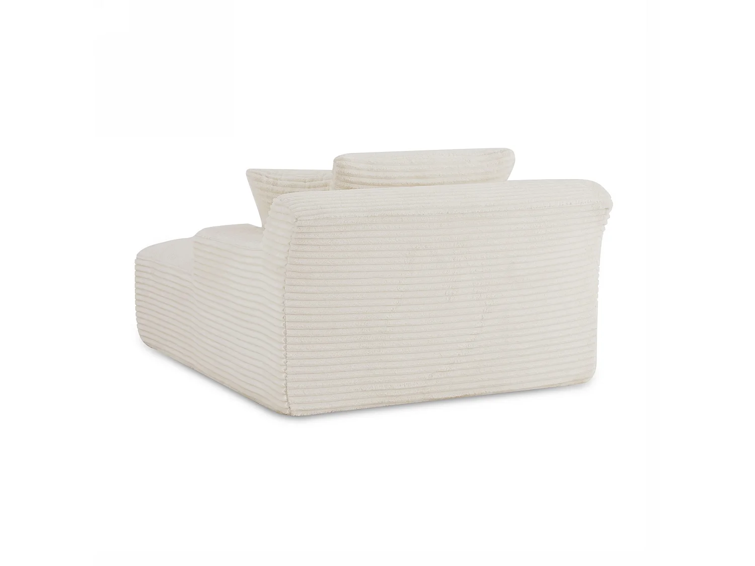 Canapé profond droit et compressé velours côtelé 1 place beige TALEN