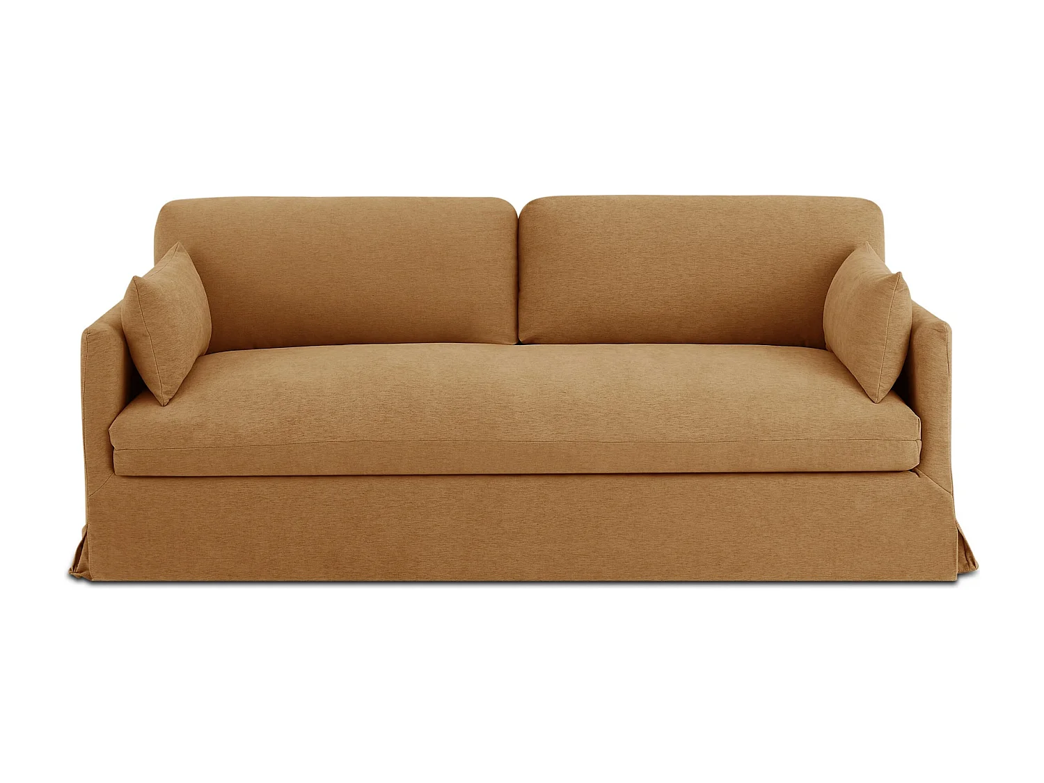 Canapé droit déhoussable tissu 3 places orange NERIS