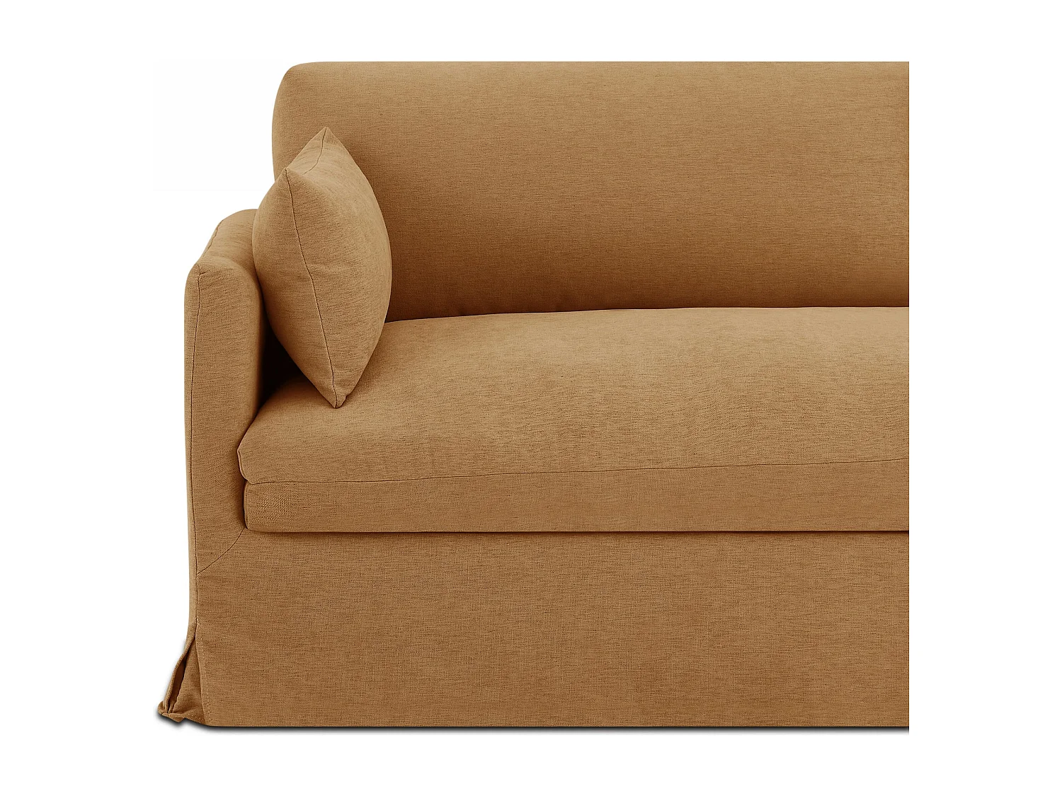 Canapé droit déhoussable tissu 3 places orange NERIS