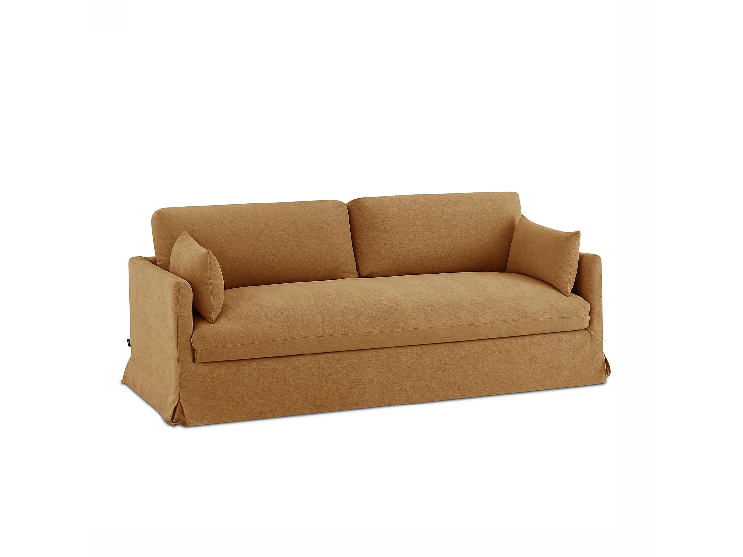 Canapé 3 places déhoussable en tissu orange NERIS