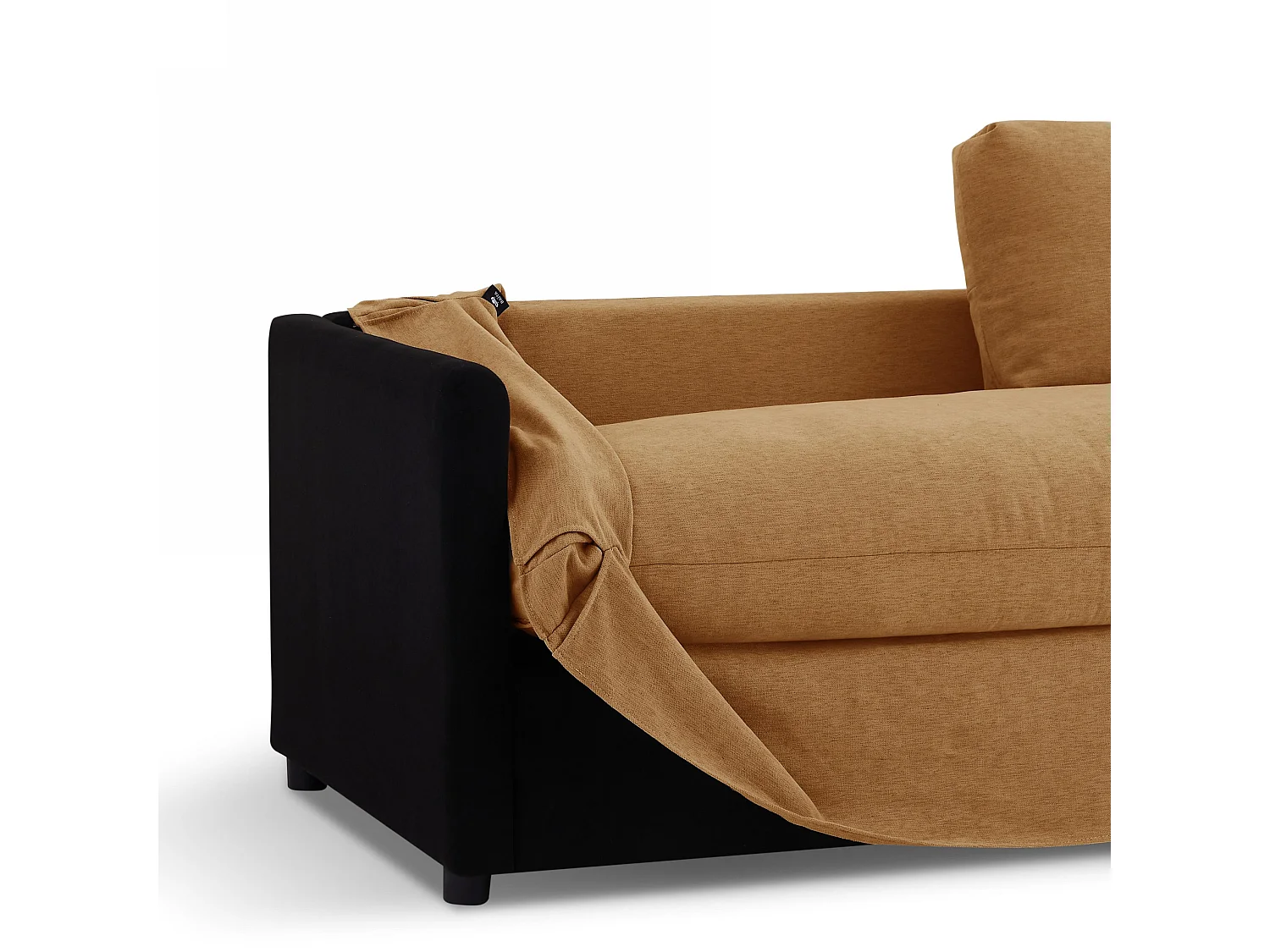 Canapé 3 places déhoussable en tissu orange NERIS