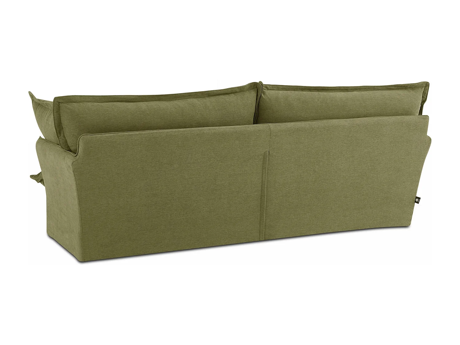 Canapé droit tissu déhoussable 3 places vert VELORA