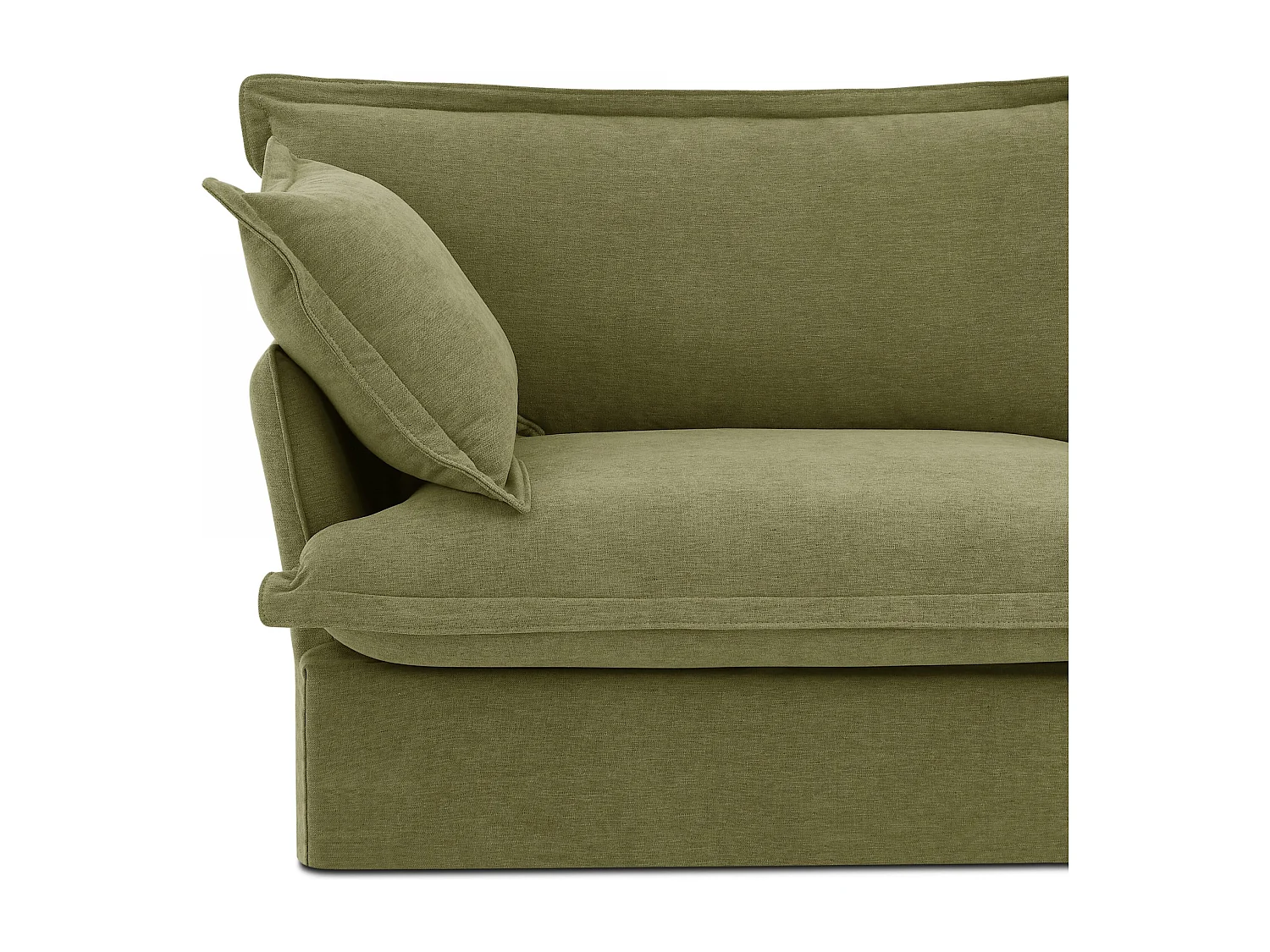 Canapé droit tissu déhoussable 3 places vert VELORA