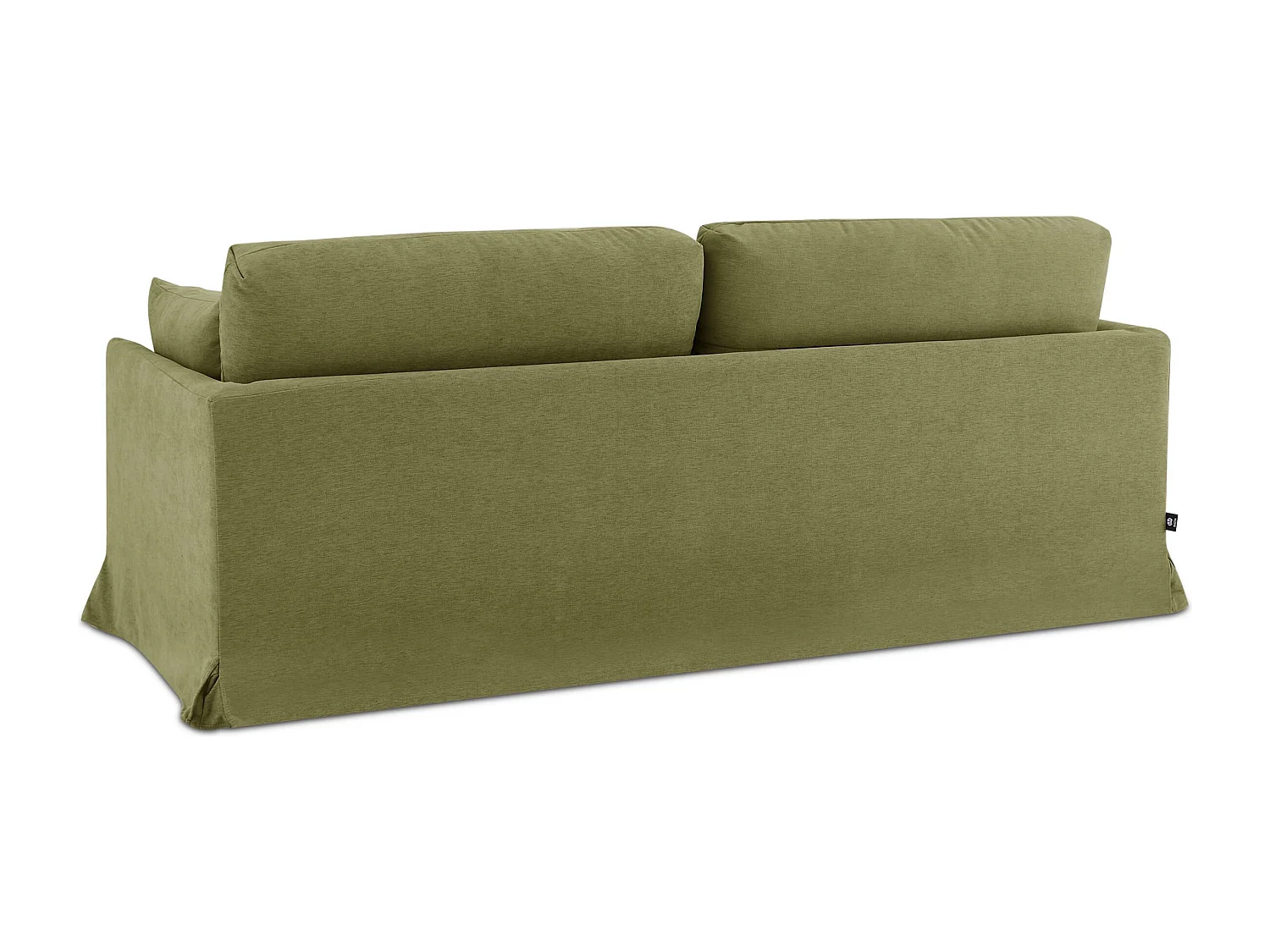 Canapé droit déhoussable tissu 3 places vert NERIS
