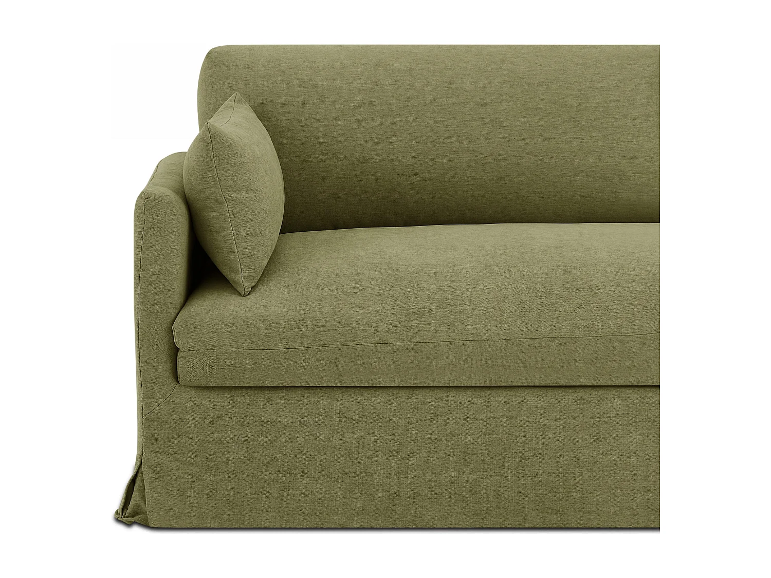 Canapé droit déhoussable tissu 3 places vert NERIS