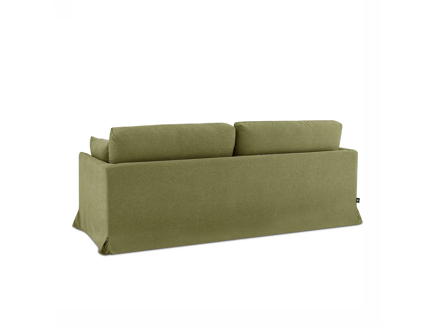 Canapé 3 places déhoussable en tissu vert NERIS