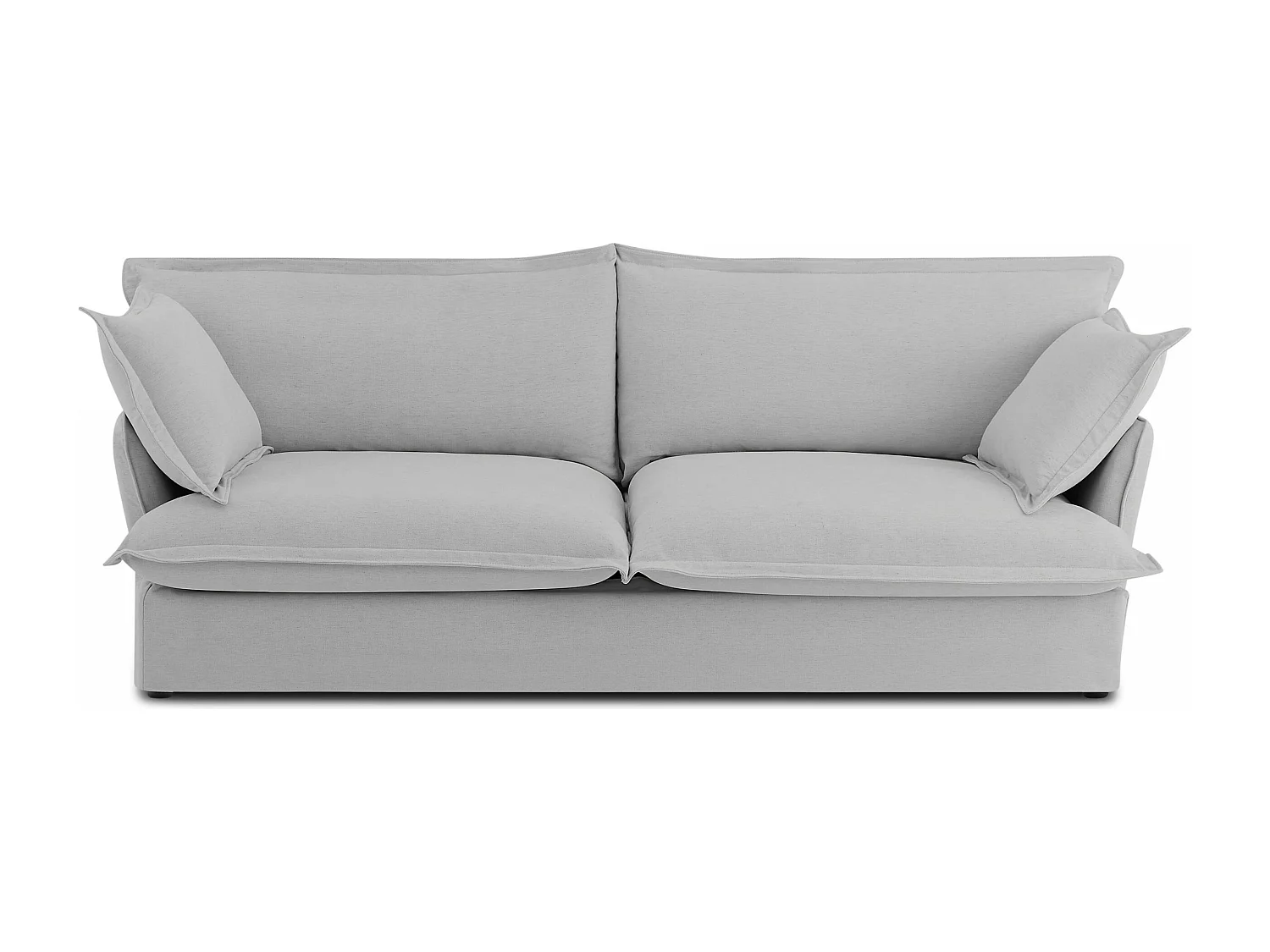 Canapé droit tissu déhoussable 3 places gris VELORA