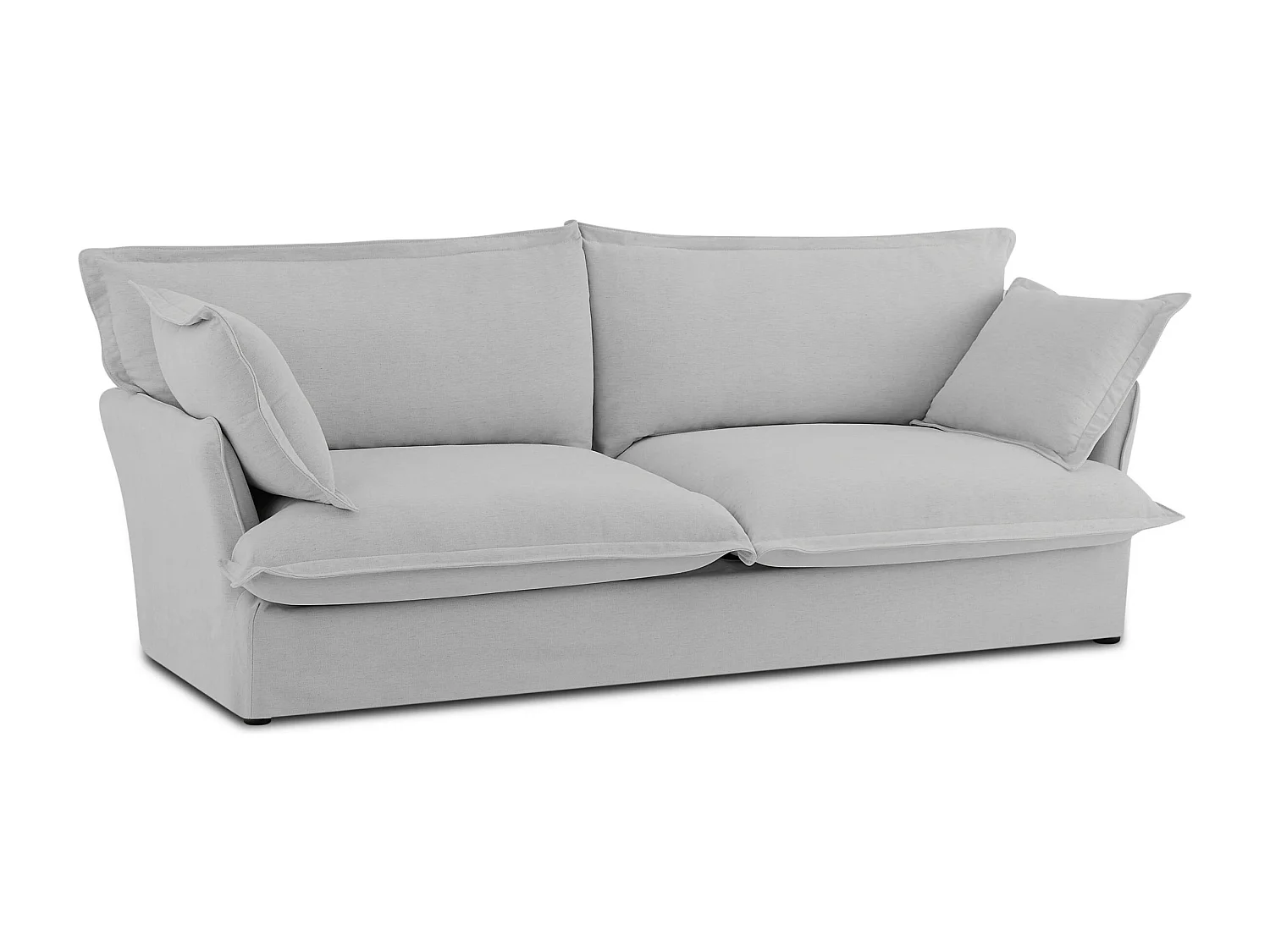 Canapé droit tissu déhoussable 3 places gris VELORA