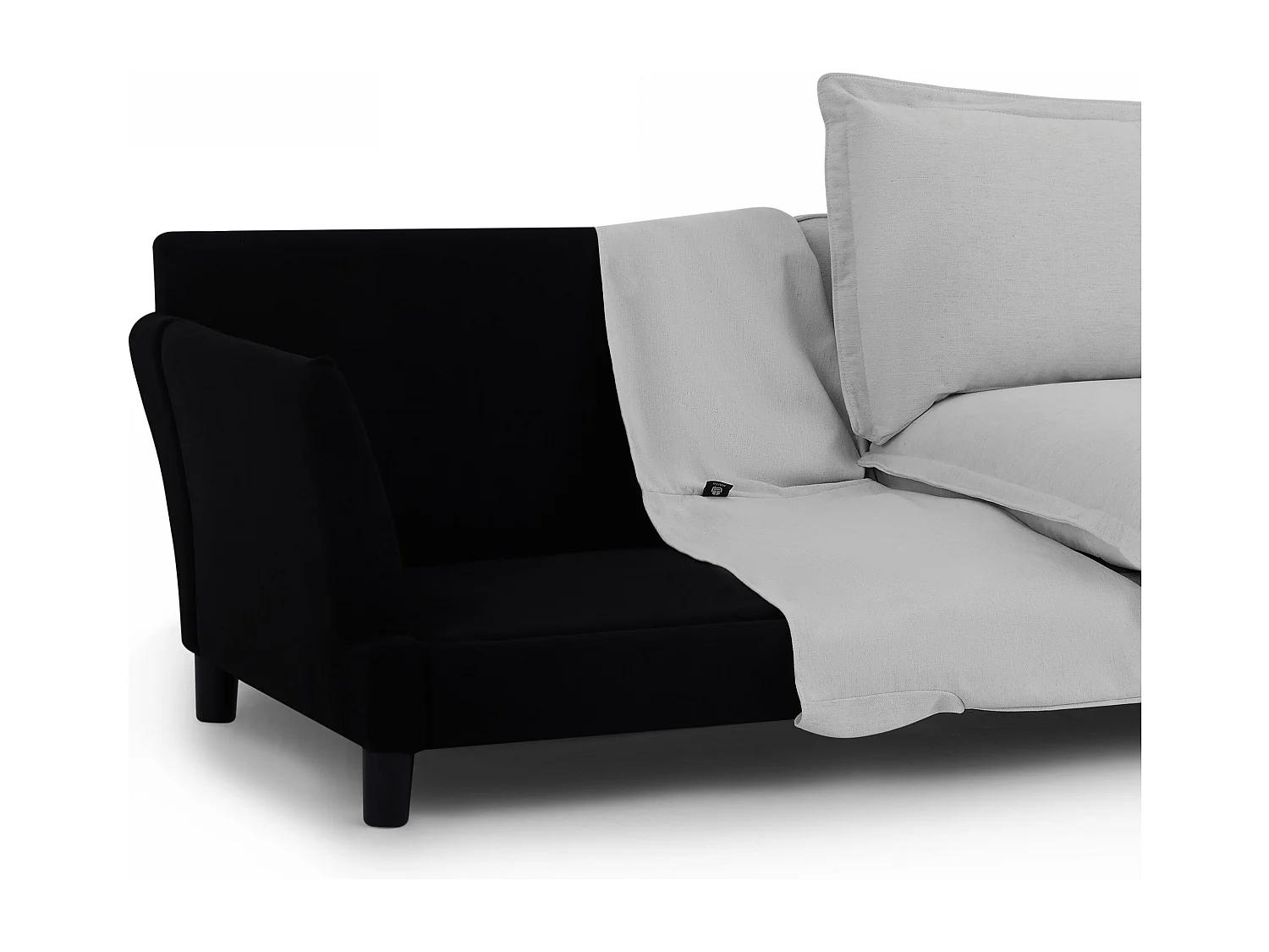 Canapé droit tissu déhoussable 3 places gris VELORA