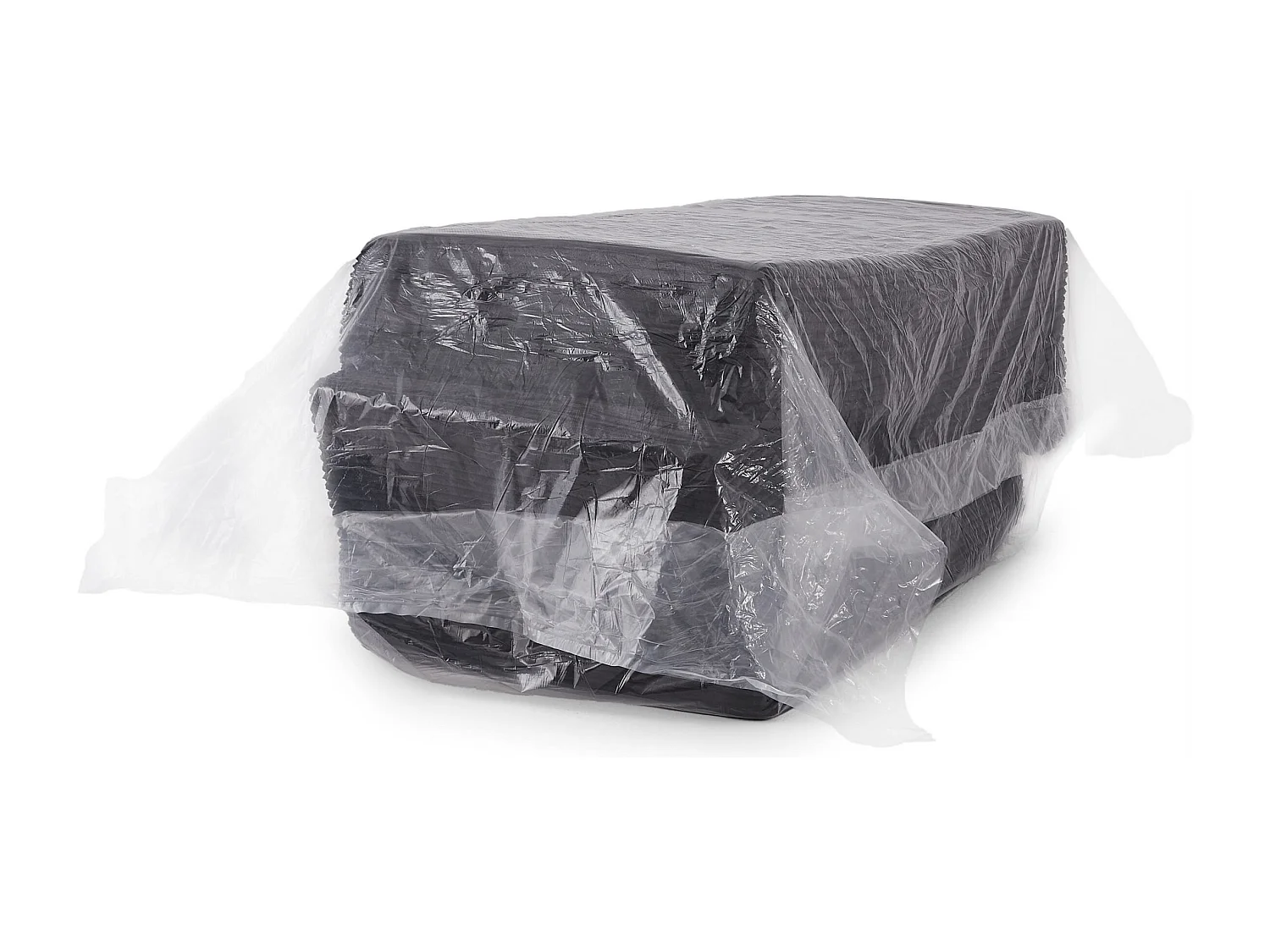 Canapé profond droit et compressé velours côtelé 3 places noir TALEN