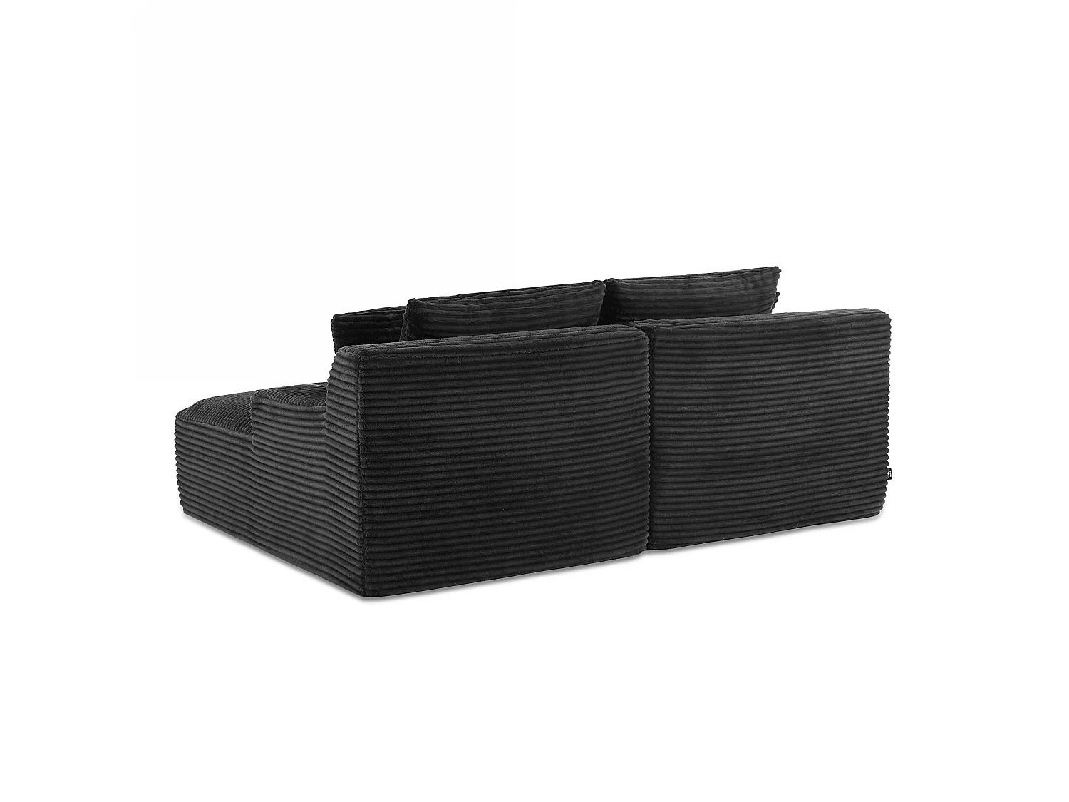 Canapé compressé 3 places en velours cotele noir TALEN