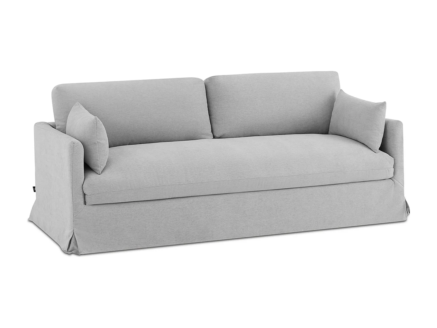 Canapé droit déhoussable tissu 3 places gris NERIS